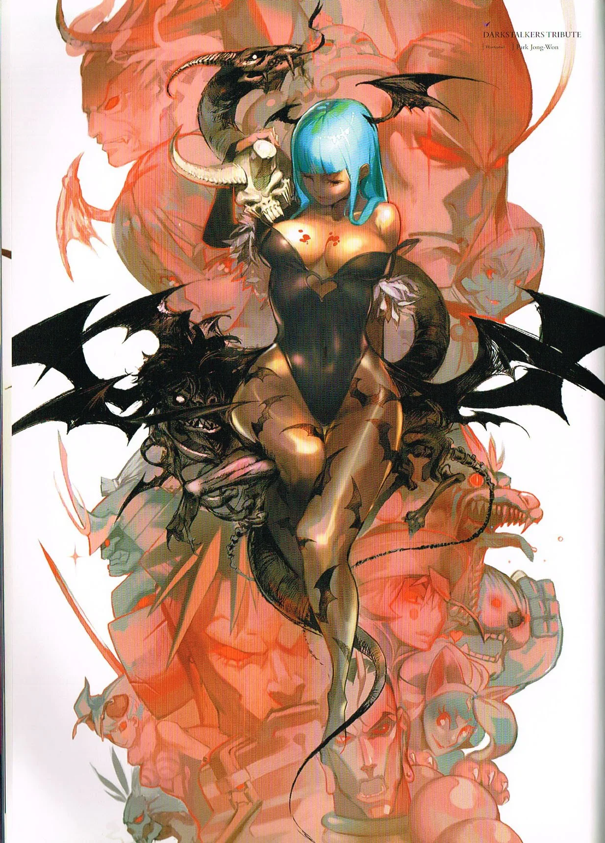 the art of darkstalkers,darkstalkers official complete works, park Jong won art