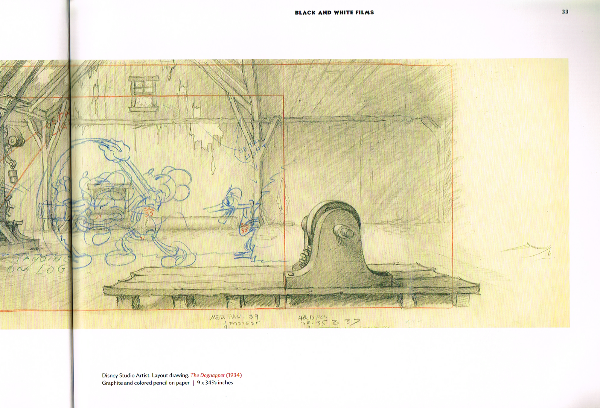 the dognapper 1934 mickey mouse cartoon, mickey mouse from walt to the world, mickey mouse layout drawing