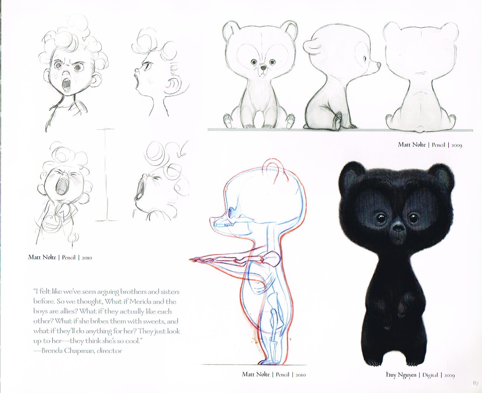 the art of brave,pixars brave concept art,brave concept art,triplets brave character designs,matt nolte art,huy nguyen art