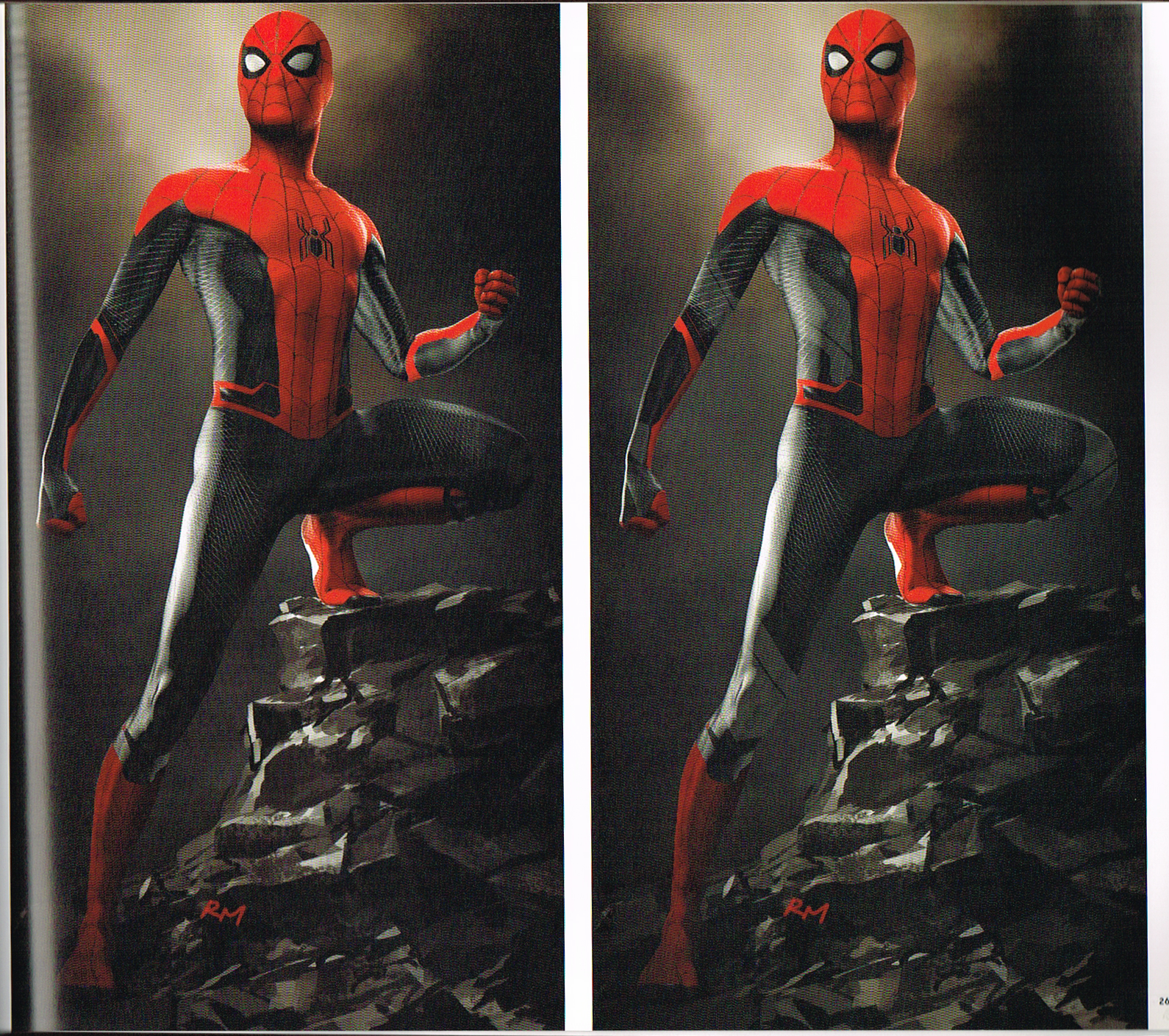 the art of spiderman far from home,spiderman far from home concept art,spiderman films concept art,spiderman suit concept art,spider suit concept art,ryan meinerding spiderman concept art,ryan meinderding art