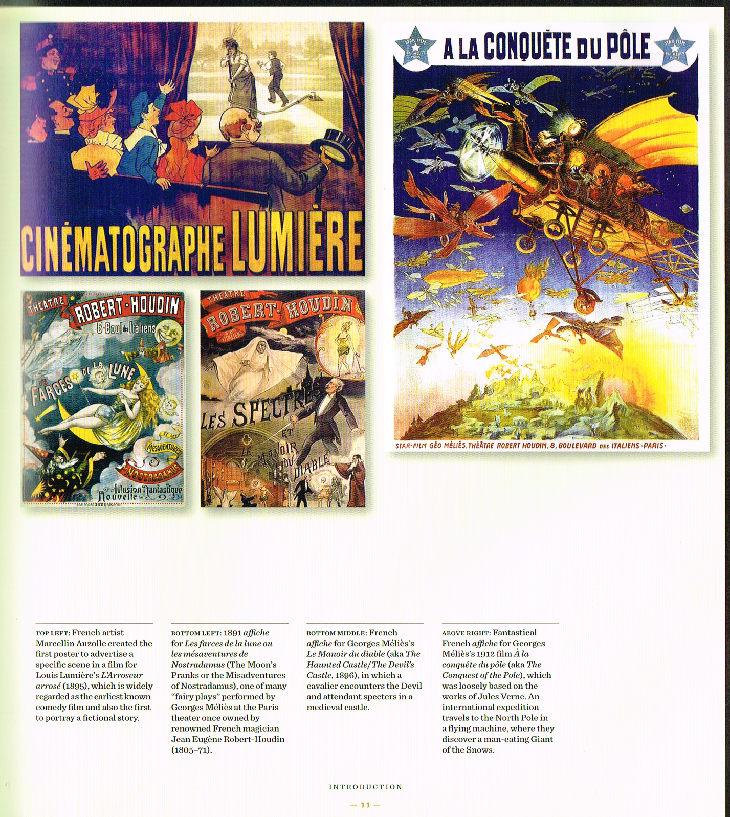 the art of horror movies,the art of horror movies an illustrated history,l'arroseur arrose 1895 poster marcellin auzolle,les farces de la lune ou les mesaventures de nostradamus 1891 poster,le manoir du diable 1896 movie poster,a la conquete du pole