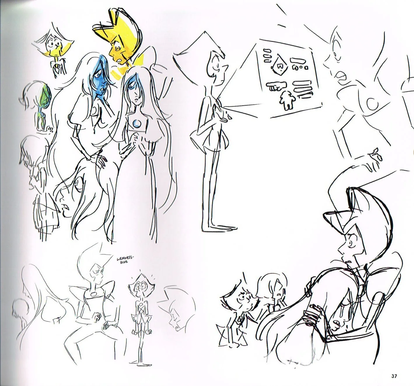 the art of steven universe,steven universe end of an era art book,steven universe concept art,rebecca sugar,blue diamond concept art,yellow diamond concept art