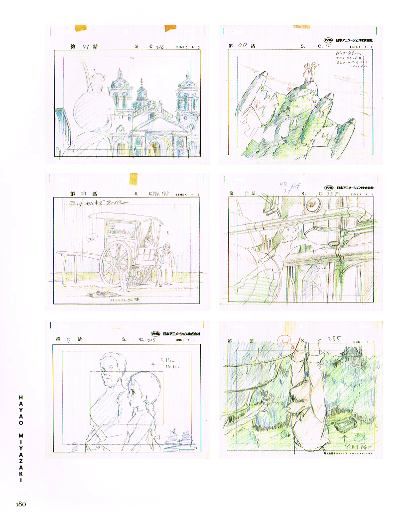 the art of hayao miyazaki,hayao miyazaki artbook,hayao miyazaki art,miyazaki concept art,apennines to the andes layout drawing,future boy conan layout drawing,sherlock hound layout drawing,anne of the green gables layout drawing