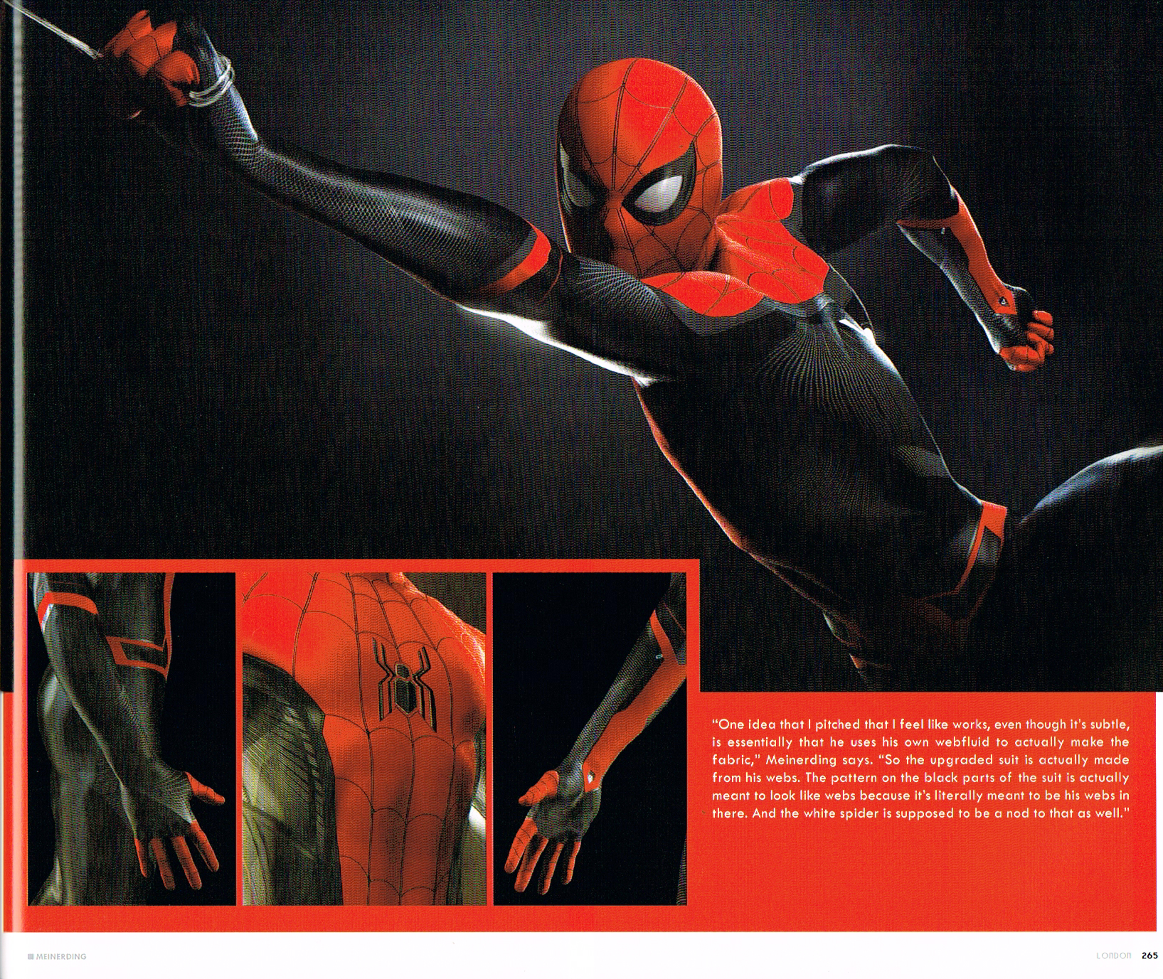 the art of spiderman far from home,spiderman far from home concept art,tom holland spiderman art,spiderman production art,ryan meinerding