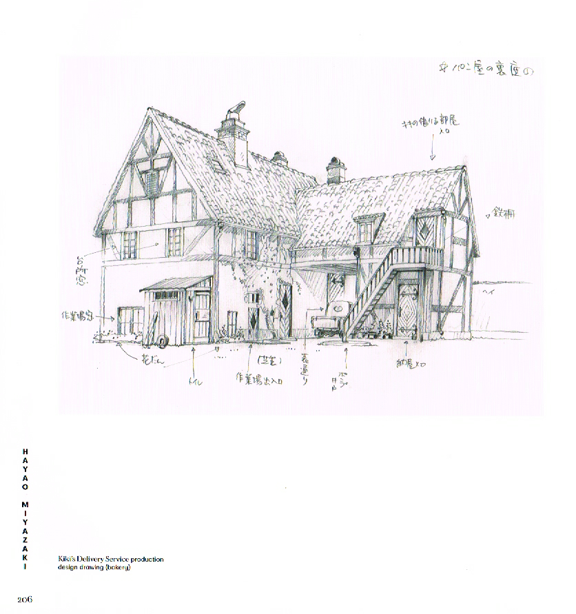 the art of hayao miyazaki,hayao miyazaki,miyazaki imageboard,kikis delivery service production drawing,kikis delivery service art bakery