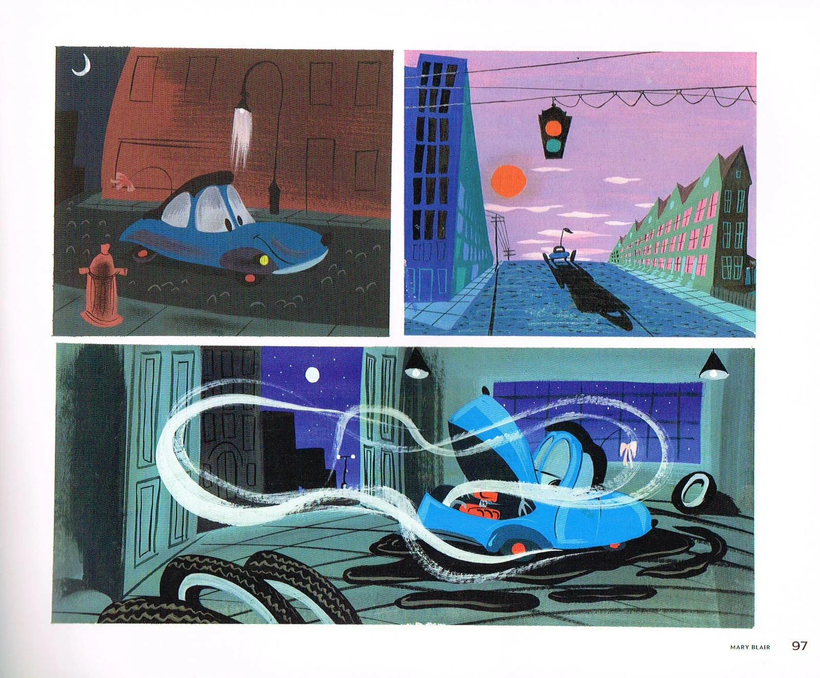 the art of mary blair,mary blair,mary blair art,they drew as they pleased the hidden art of disneys mid century era the 1950s and 1960s,susie the little blue coupe mary blair art