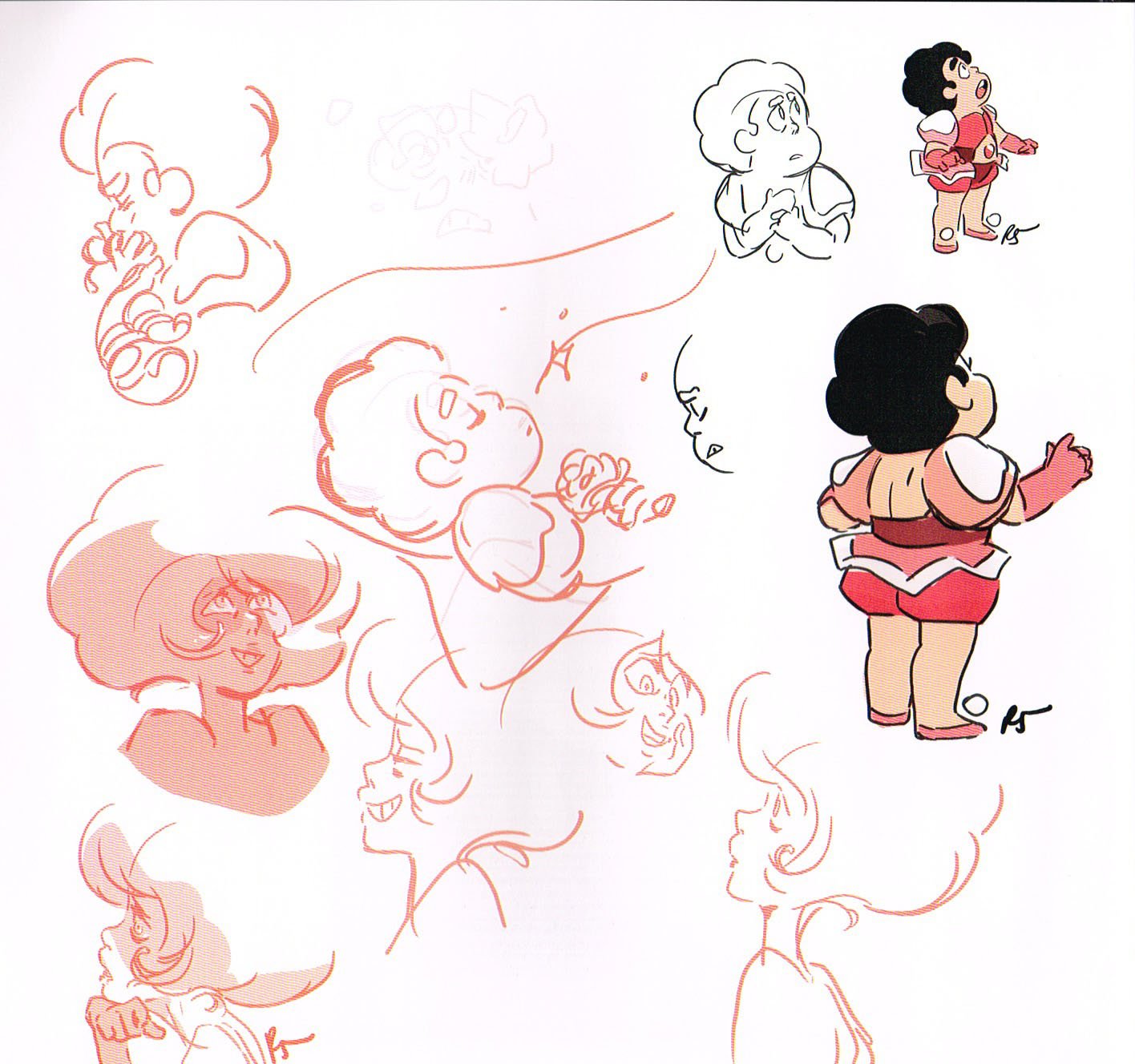 the art of steven universe,steven universe end of an era book,steven universe concept art,chris McDonnell,steven universe production art,rebecca sugar,steven in pink diamonds outfit era 3