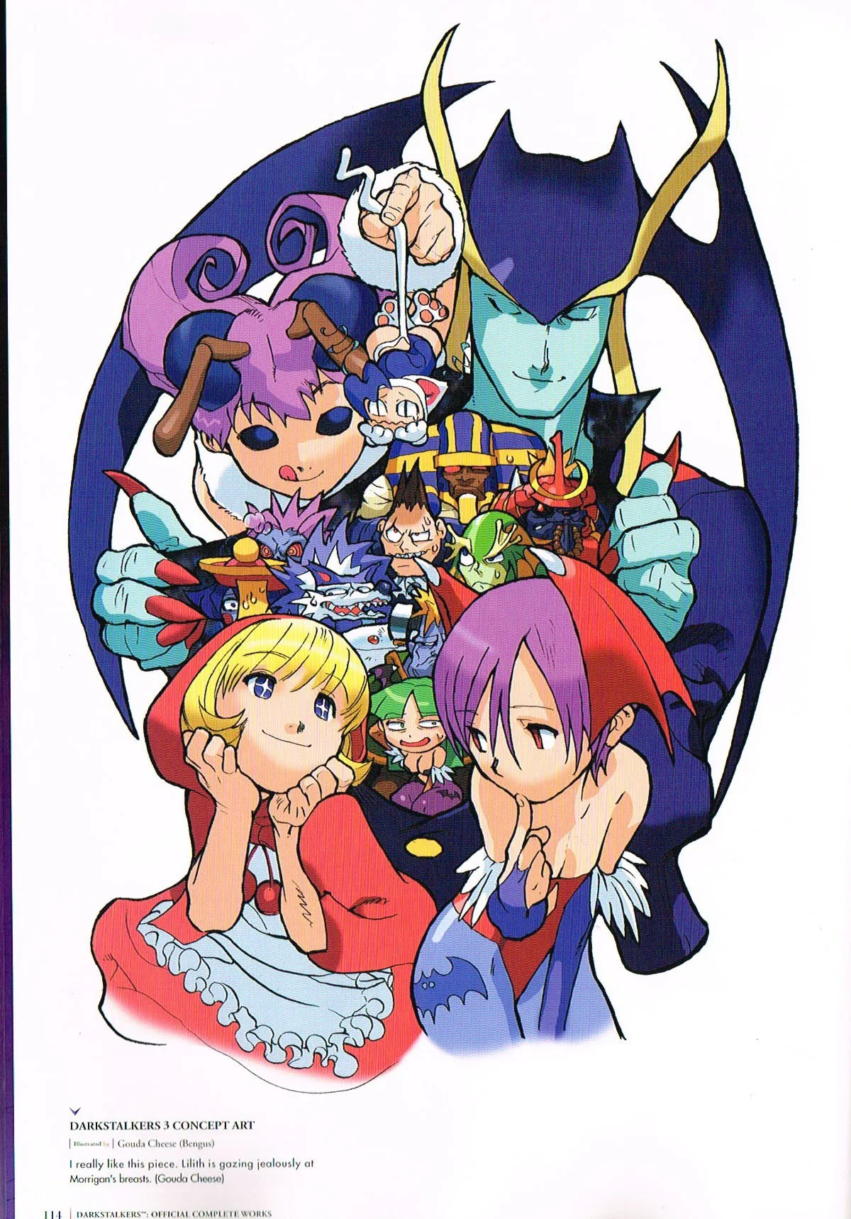 the art of darkstalkers,darkstalker official complete works,darkstalkers 3 art,darkstalkers art,gouda cheese bengus,shinsuke komaki,vampire hunter 2 art
