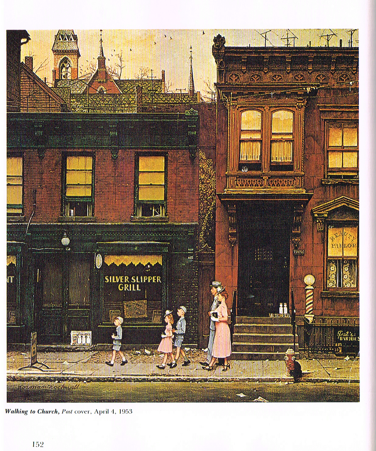the art of norman rockwell,norman Rockwells faith in america,norman rockwell paintings,walking to church 1953 painting