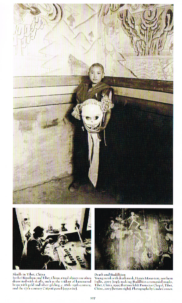 the art of death a graveside companion,death a graveside companion,tibet skulls,deak mask young monk northern India,buddhist ceremonial mask tibet china,londa Connor photo