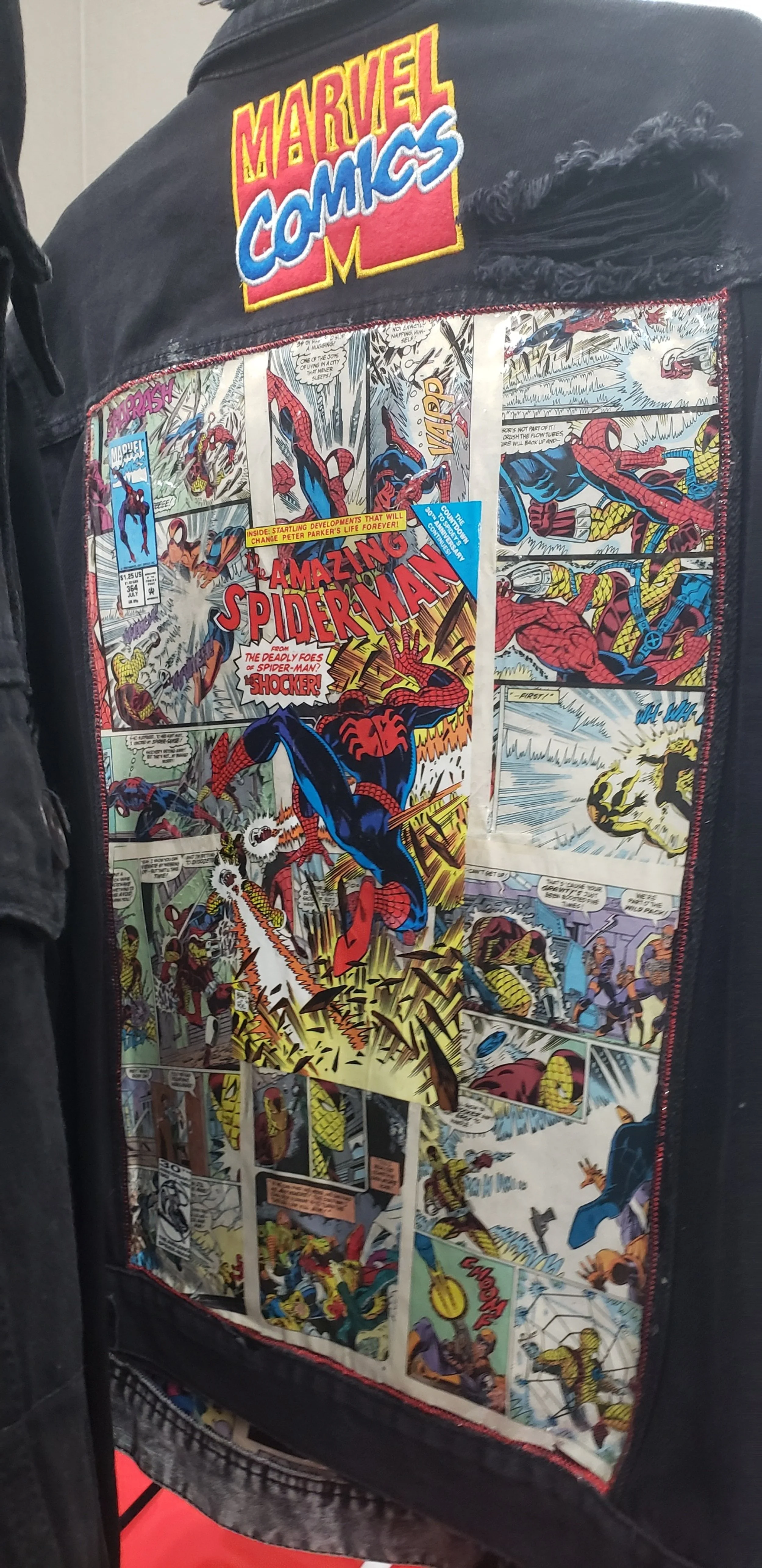 extravacon,spiderman comic jean jackets