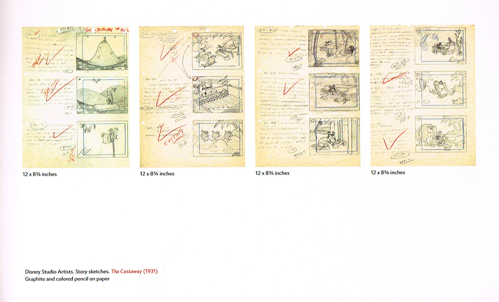 the castaway 1931, mickey mouse from walt to the world, mickey mouse story sketches