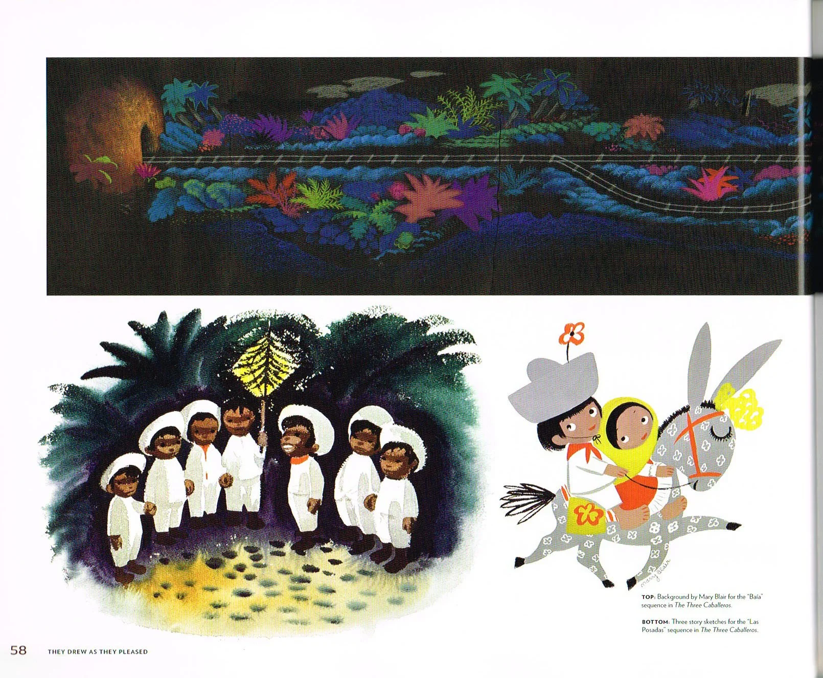 They Drew as They Please The Hidden Art of Disney Mid Century Era The 1950’s and 1960’s,they drew as they pleased,the art of mary blair,mary blair conept art,bela sequence in the three caballeros