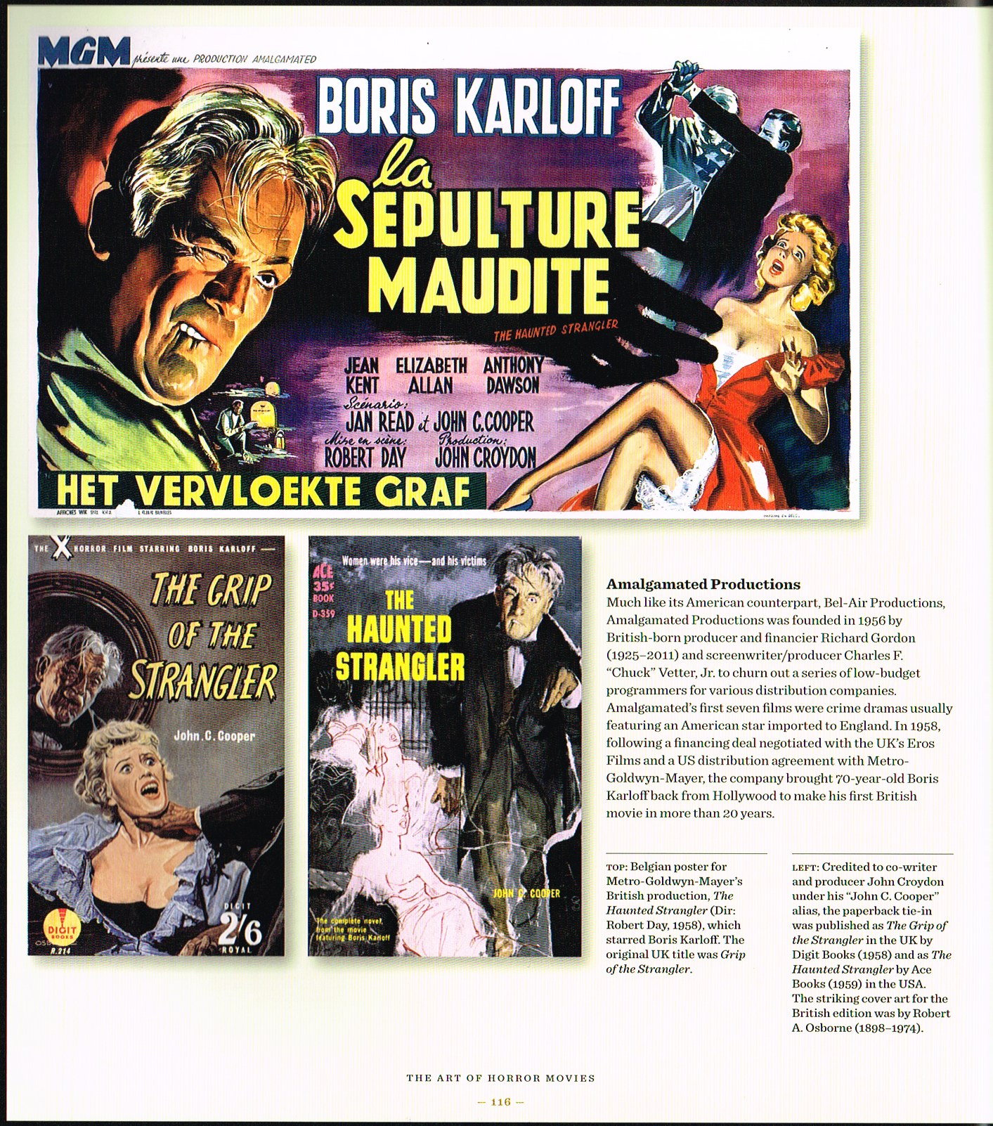the art of horror movies,the art of horror movies an illustrated history,the haunted stranger 1958 movie poster,the grip of the strangler movie poster,robert a osborne book covers