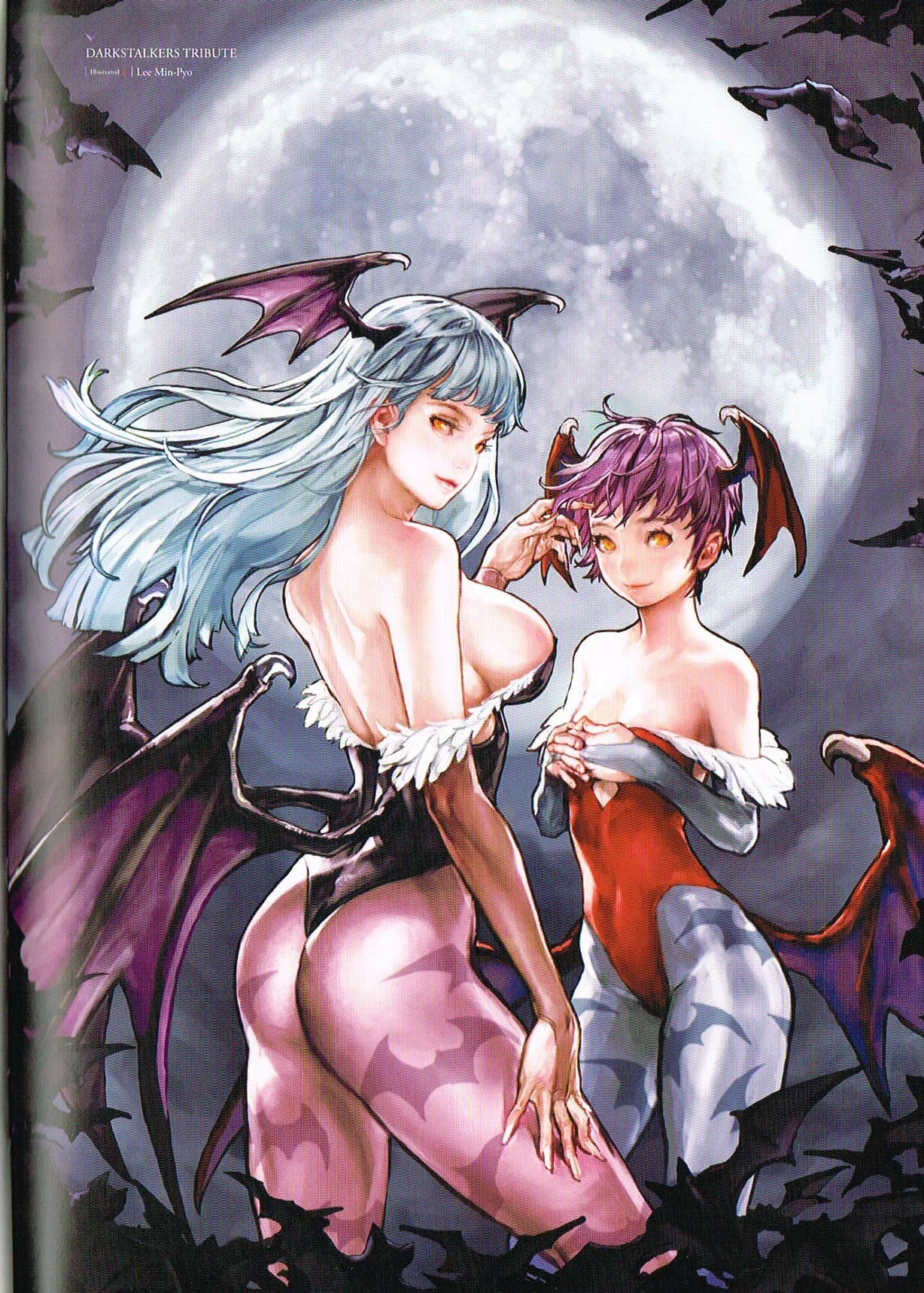 the art of darkstalkers,darkstalkers official complete works, lee min pyo art
