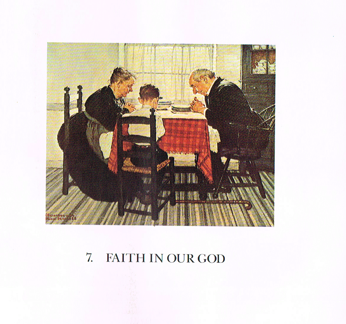 the art of norman rockwell,norman Rockwells faith in america,norman rockwell paintings, family saying grace 1938