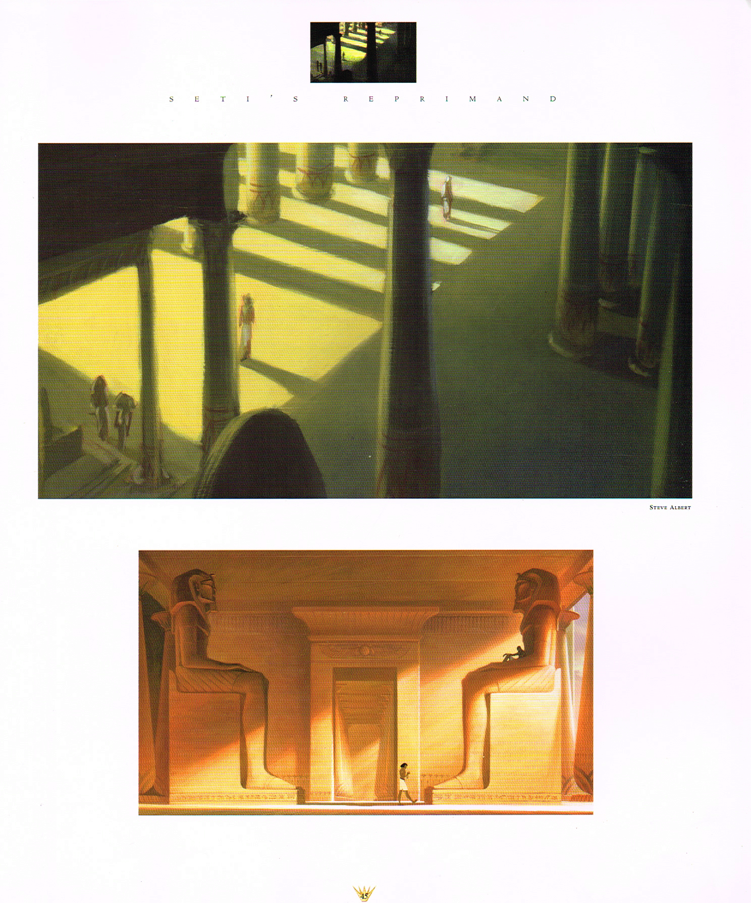 the prince of egypt a new vision in animation,the prince of egypt art,the art of the prince of egypt,setis reprimand,steve albert