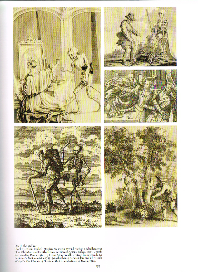 death a graveside companion,death to the virgin 1785 johann schellenberg,old man and death aesops fables 1793,frans menton 1568 drawing,fables choisies jean de la fontaine,abrahama saneta clara christoph weigel,skeleton drawing