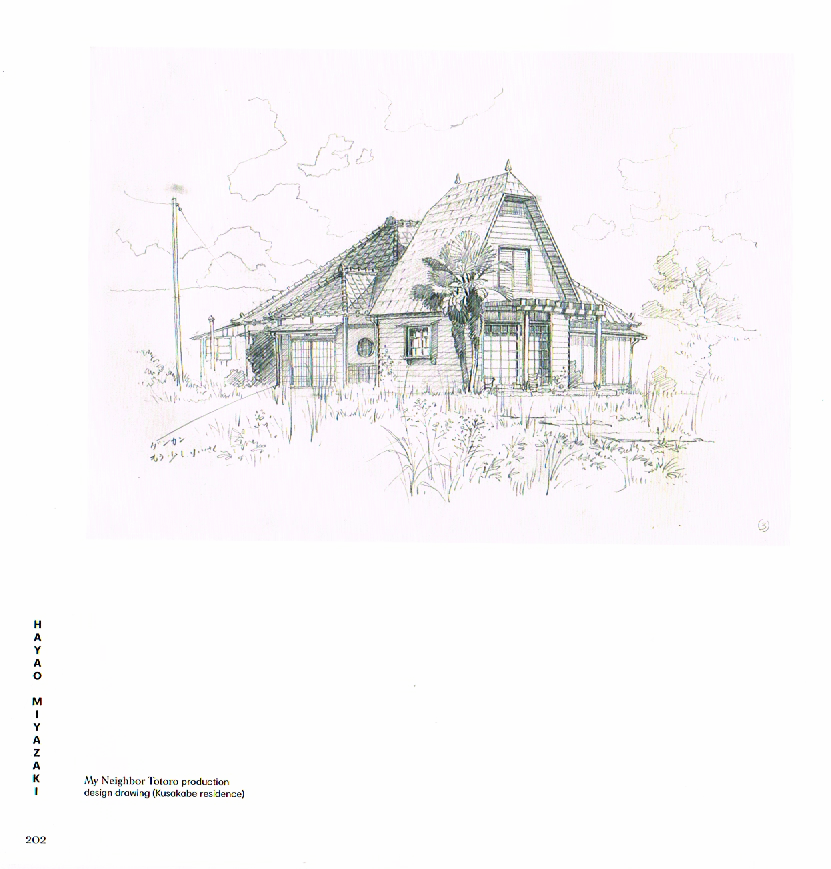 the art of hayao miyazaki,hayao miyazaki,miyazaki imageboard,my neighbor totoro art,my neighbor totoro production design drawing,my neighbor totoro kusokabe reseidence
