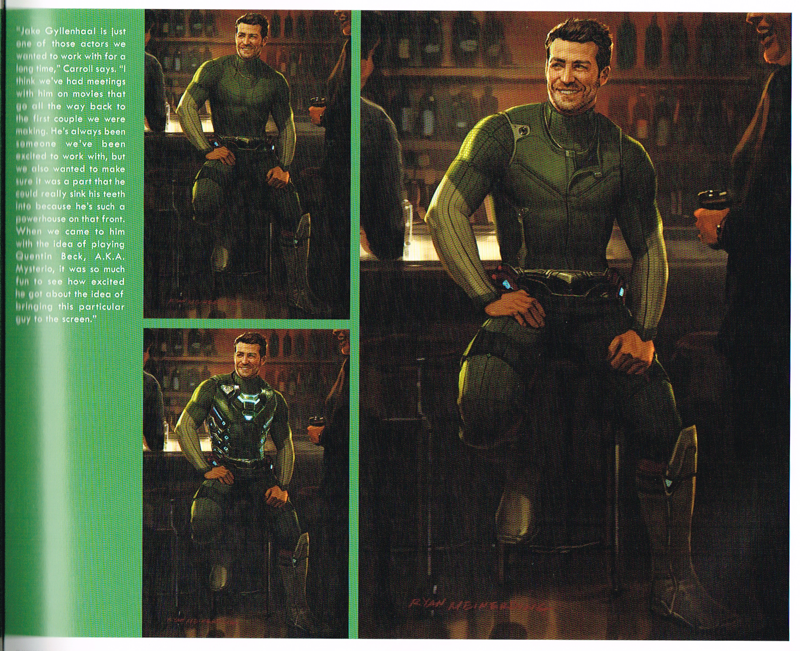 the art of spiderman,mysterio concept art,ryan meinerding mysterio art art,far from home concept art,mysterio character designs