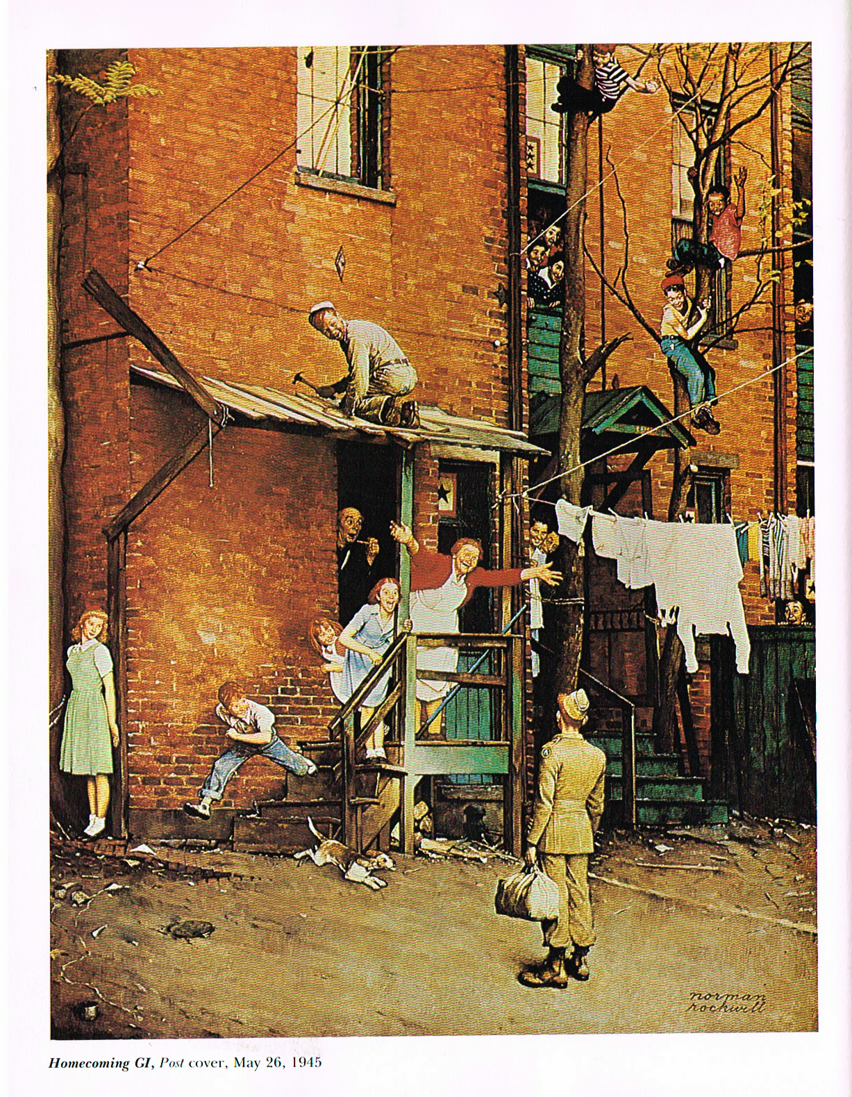 the art of norman Rockwell's faith of america,the art of norman Rockwell,norman Rockwell paintings,norman rockwell art,homecoming gi 1945 norman rockwell painting