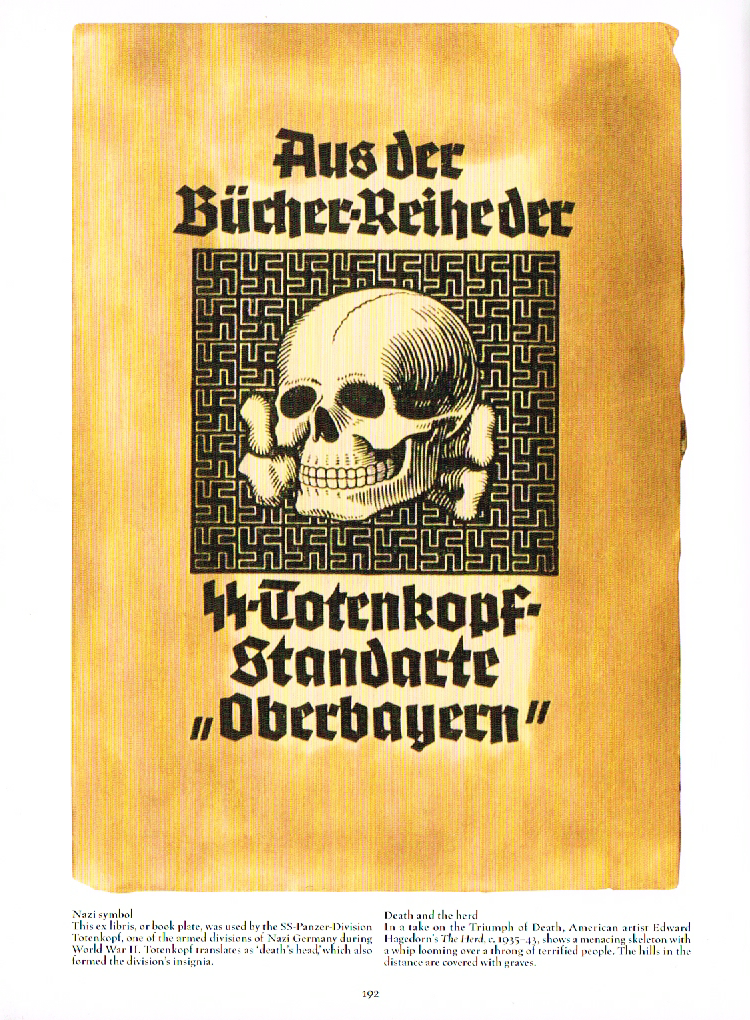 death a graveside companion,skeleton art,an ex libris ss panser division,nazi insignia