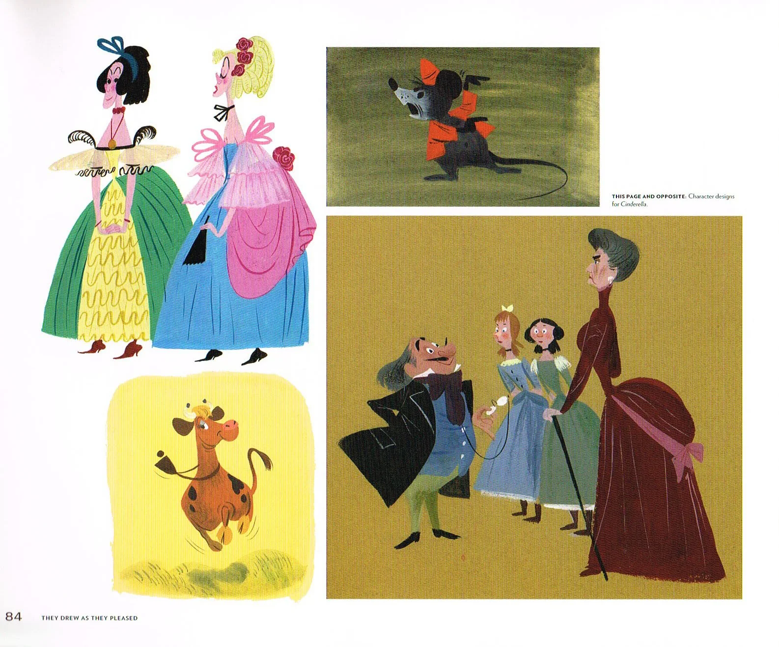 the art of mary blair,mary blair concept art,mary blair art,mary blair color studies,cinderella character designs mary blair