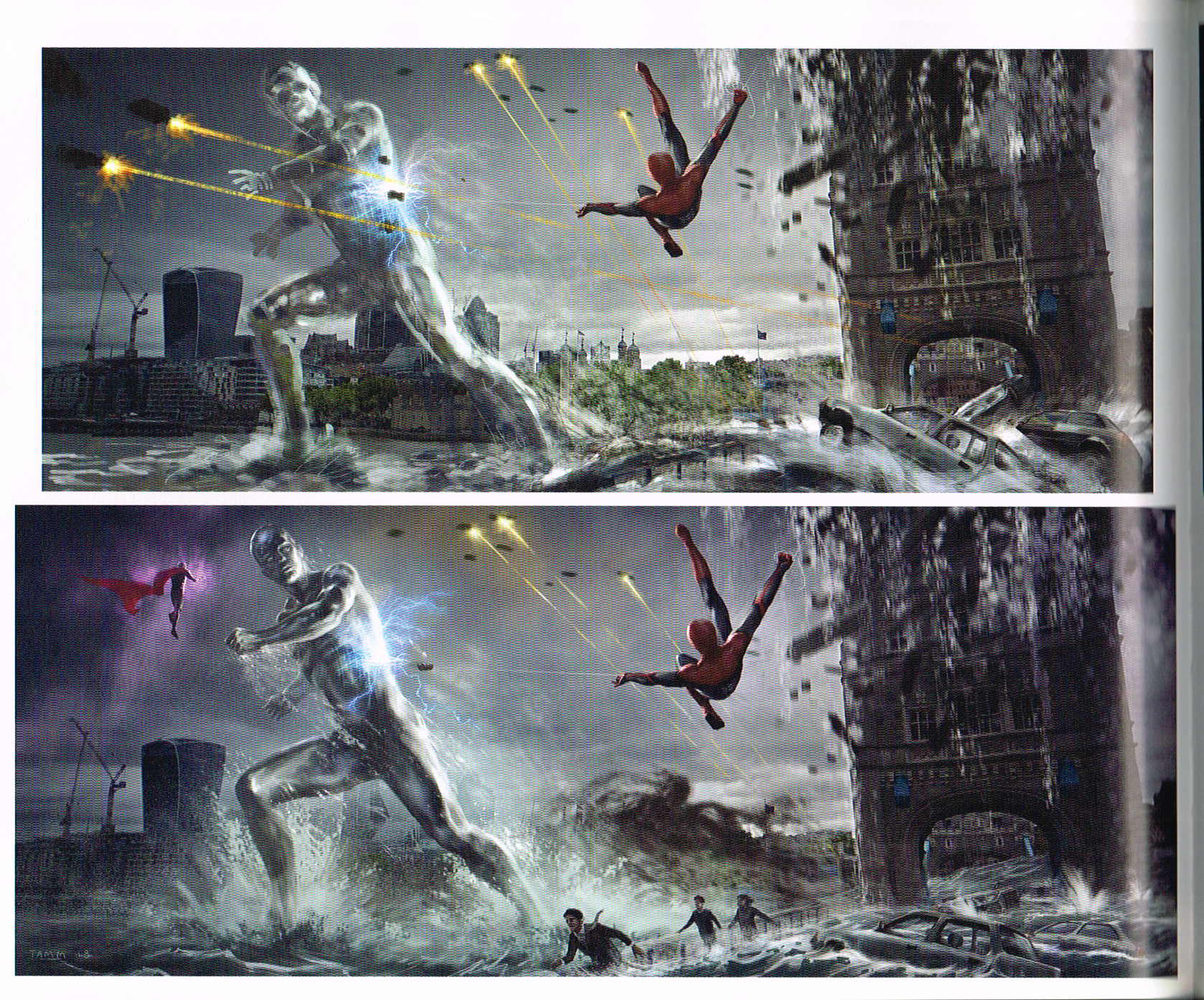 the art of spiderman far from home,spiderman far from home concept art,spiderman marvel movies art,henrik tamm