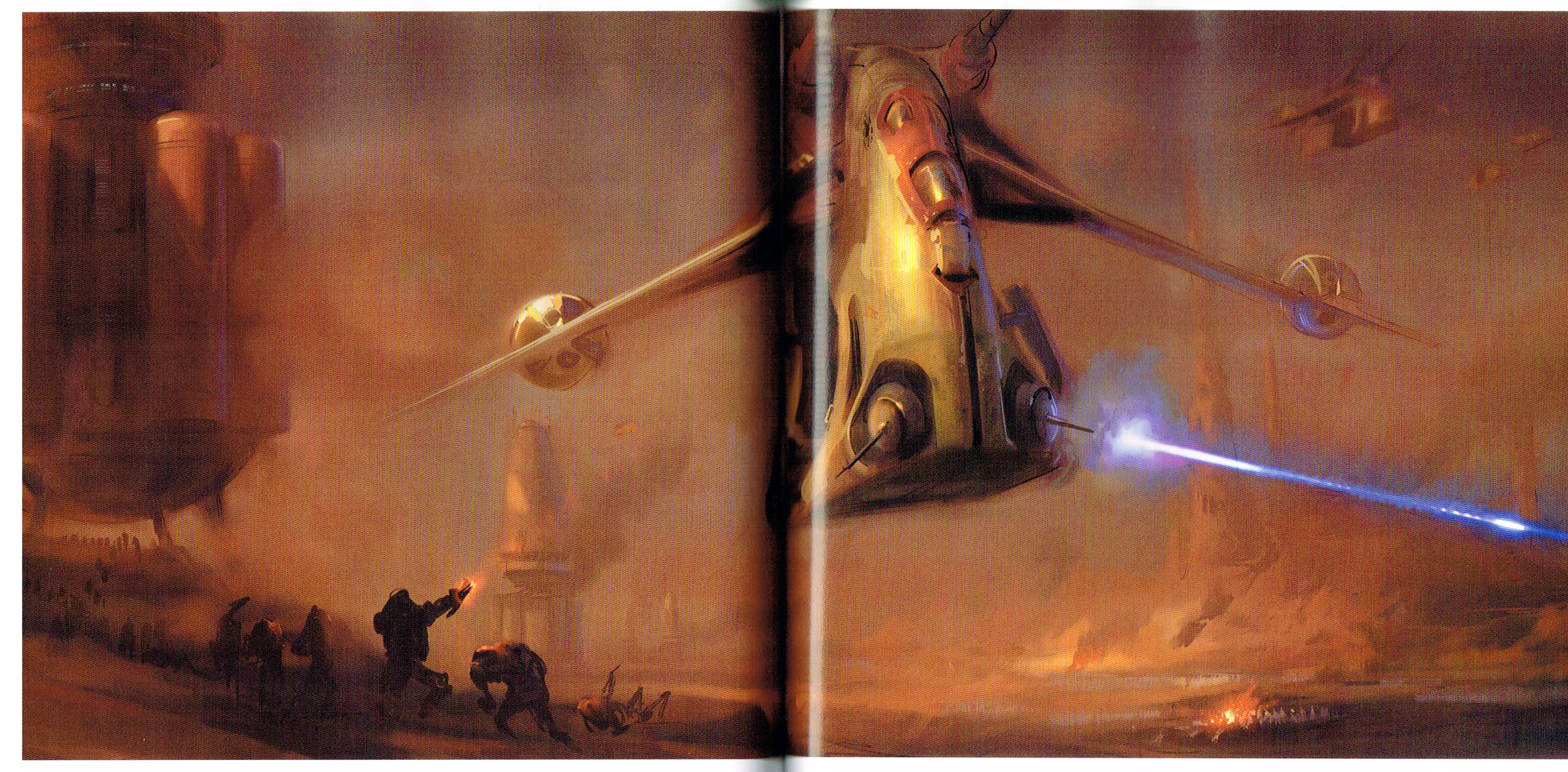 the art of starwars episode 2 attack of the clones,starwars attack of the clones art,starwars episode 2 attack of the clones art,starwars production art,erik tiemens art,jedi gunship art