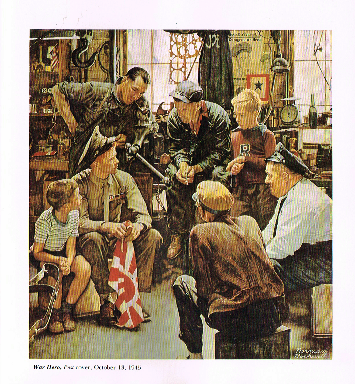 the art of norman Rockwell's faith of america,the art of norman Rockwell,norman Rockwell paintings,norman rockwell art,war hero 1945 norman rockwell painting