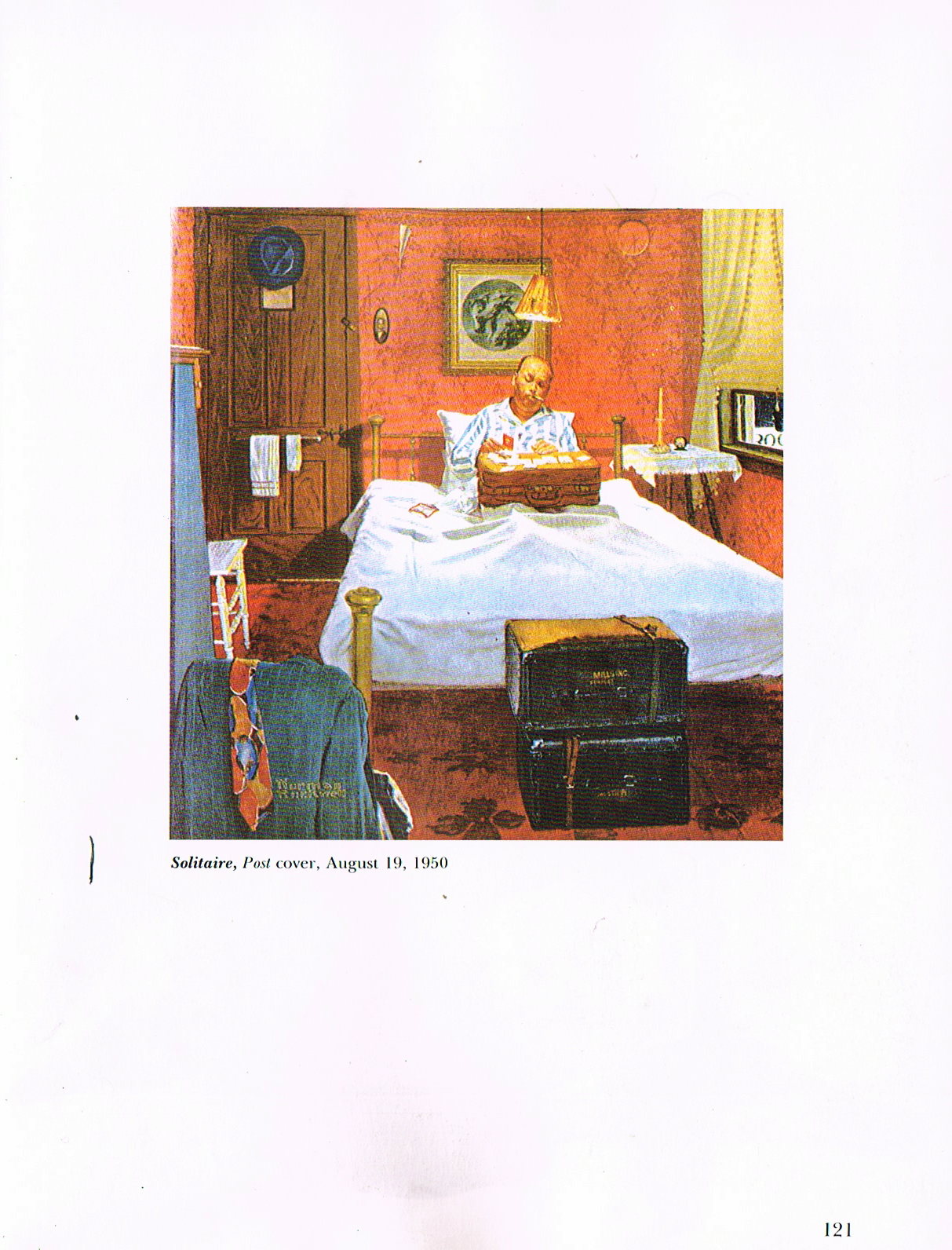 the art of Norman Rockwell,norman Rockwell faith of america book,norman Rockwell paintings,solitaire painting 1950 norman Rockwell,solitaire post cover 1950