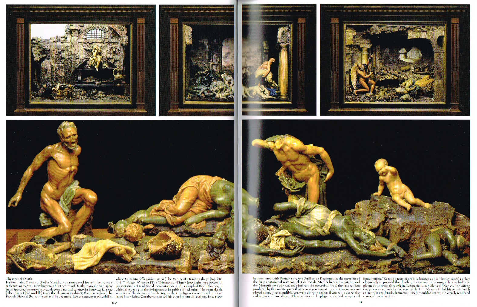 the art of death a graveside companion,death a graveside companion,gaetano Giulio zumbo theatre of death,wax tableaux, the vanity of human glory, the plague, the triumph of time, the french disease