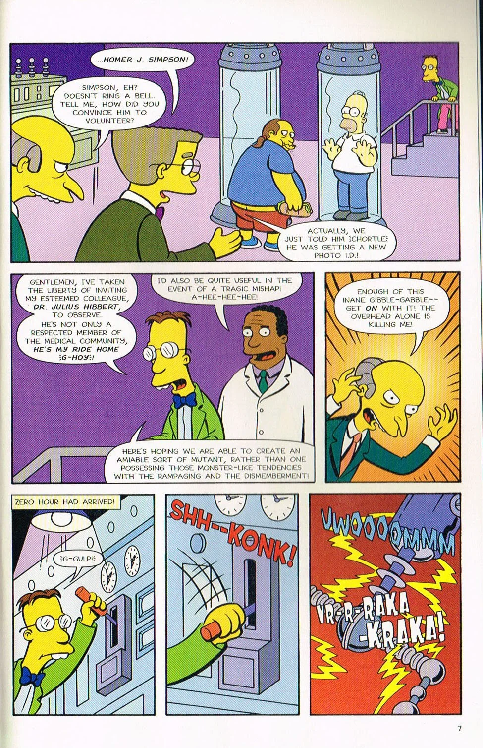 simpsons tree house of horror comic,Catastrophe in Substitute Springfields simpsons comic,simpsons comic 7,bart simpsons comic,tree house of horror art,tree house of horror,mark hamill,bill morrison,jason ho,mike rote,art ueve,karen bates