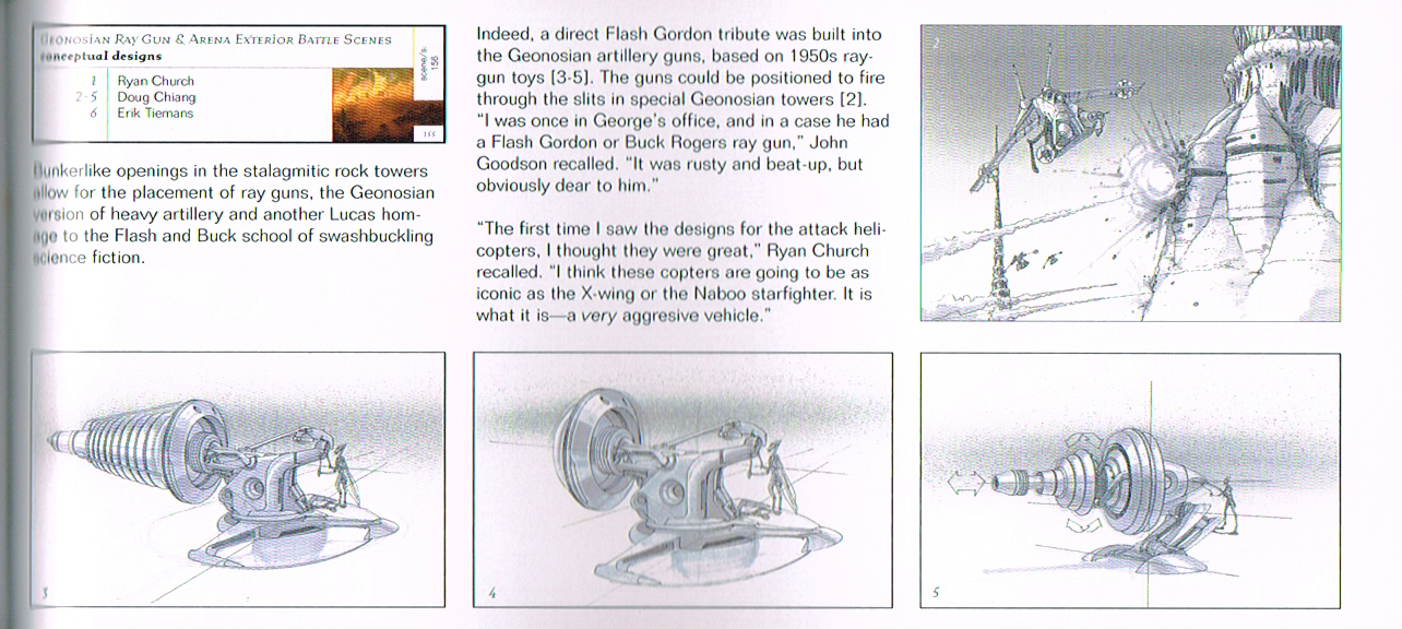 the art of starwars episode 2 attack of the clones,starwars attack of the clones art,starwars episode 2 attack of the clones art,starwars production art,geonosian ray gun art,doug chiang art,geonosian ray gun concept art