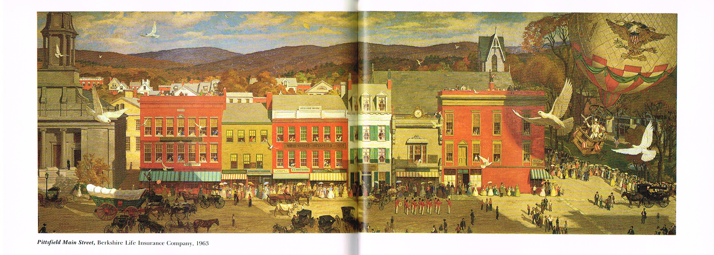 the art of norman rockwell,norman Rockwells faith in america,pittsfield Main Street 1963 painting,norman rockwell paintings