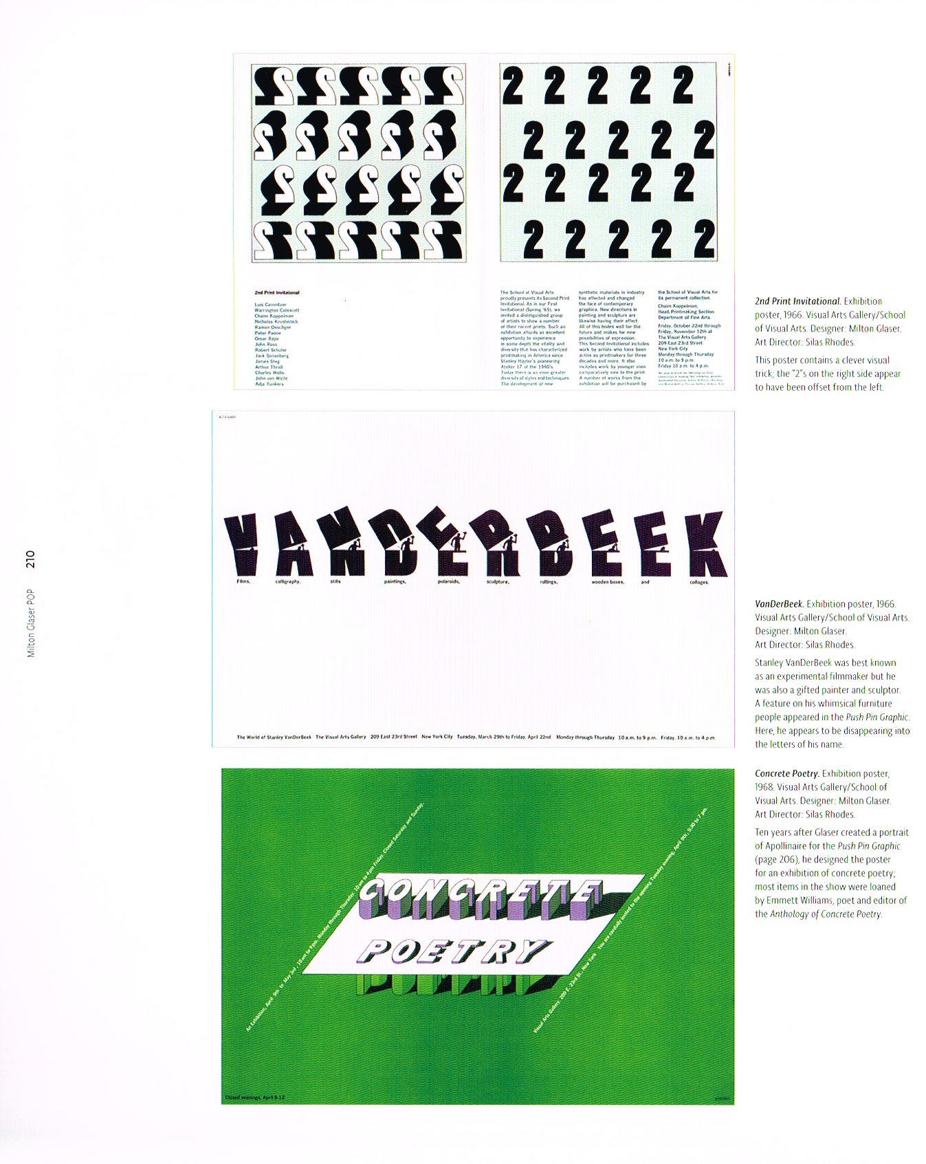 2nd print invitational poster 1966,vanderbeek poster 1966,concrete poetry poster 1968,the art of Milton Glaser,pop Milton Glaser,milton Glaser art,milton Glaser poster