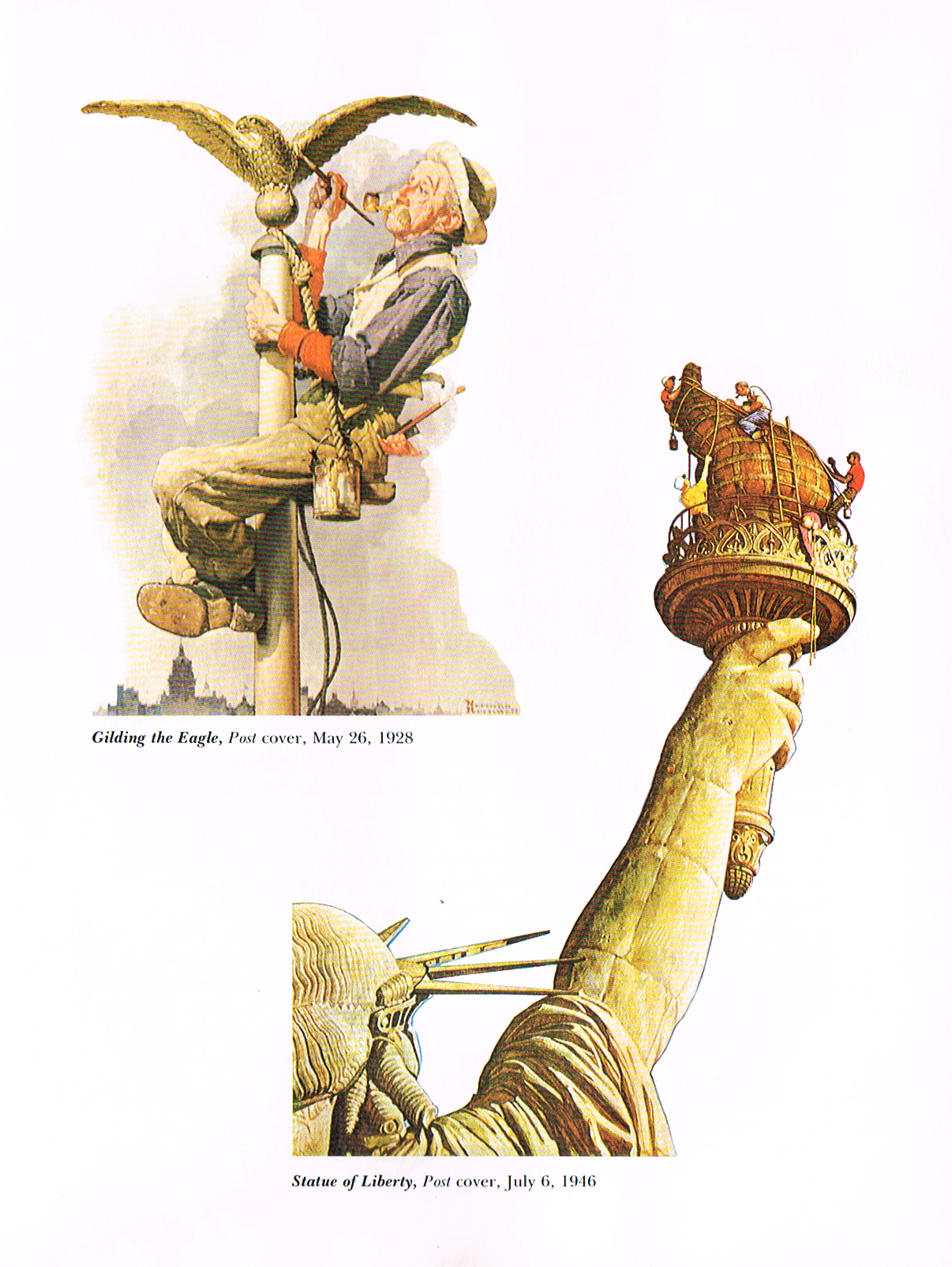 the art of norman Rockwell's faith of america,the art of norman Rockwell,norman Rockwell paintings,norman rockwell art,gilding the eagle 1928,statue of liberty 1946 painting