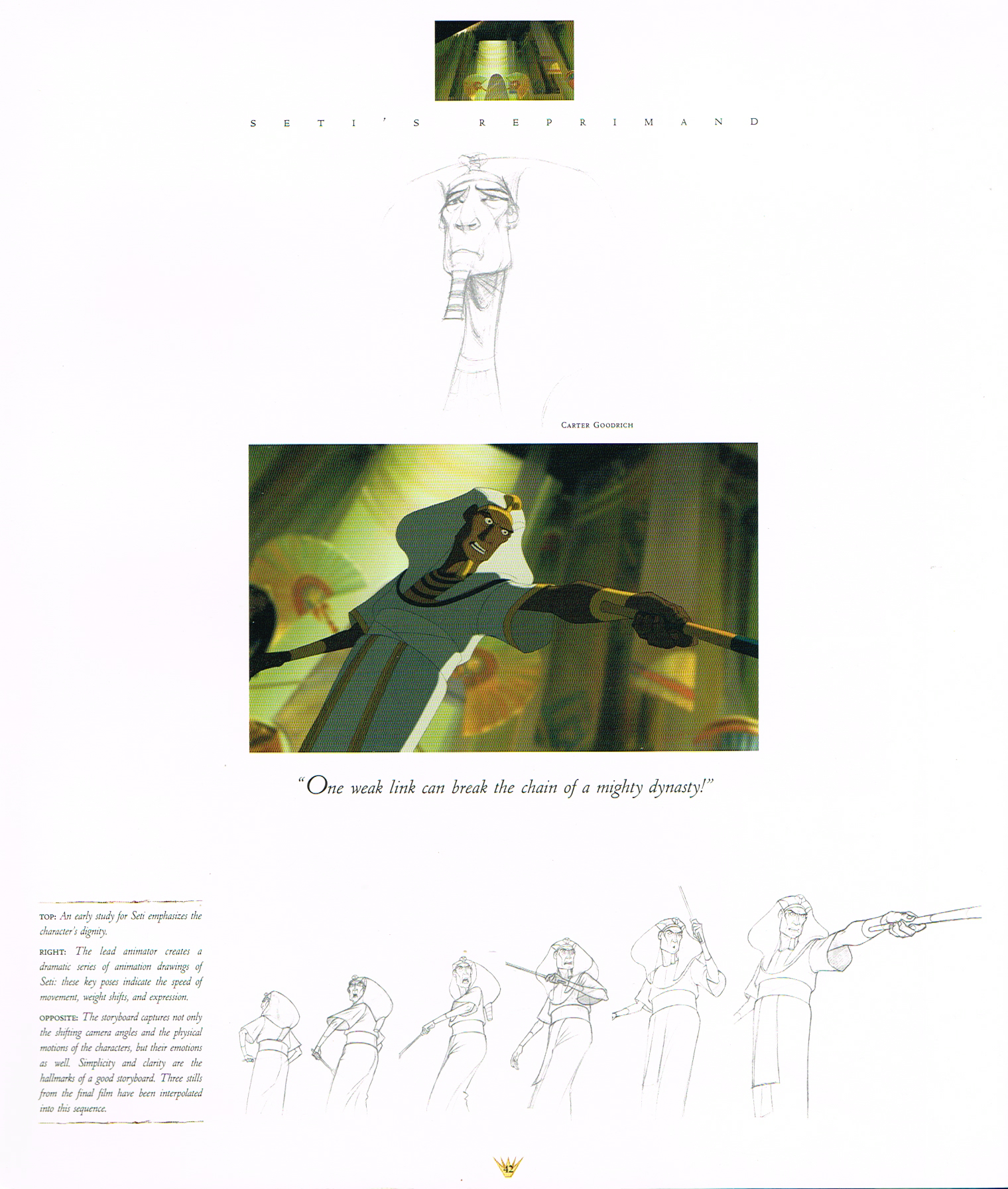 the prince of egypt a new vision in animation,the prince of egypt art,the art of the prince of egypt,setis reprimand,carter goodrich