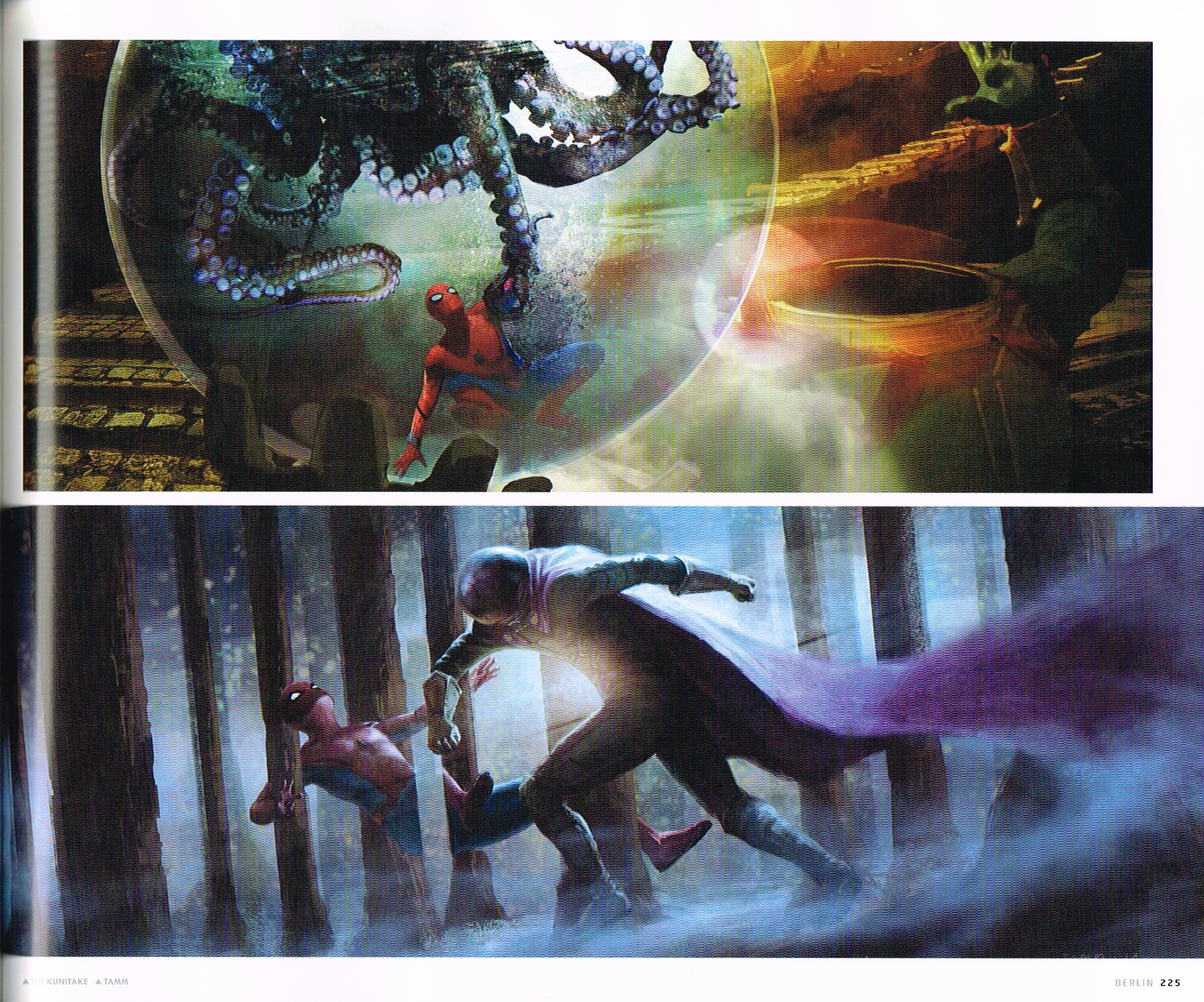 the art of Spiderman far from home, marvels Spiderman far from home art book,spiderman far from home concept art,spiderman production art,tani kunitake spiderman art,henrik tamm art