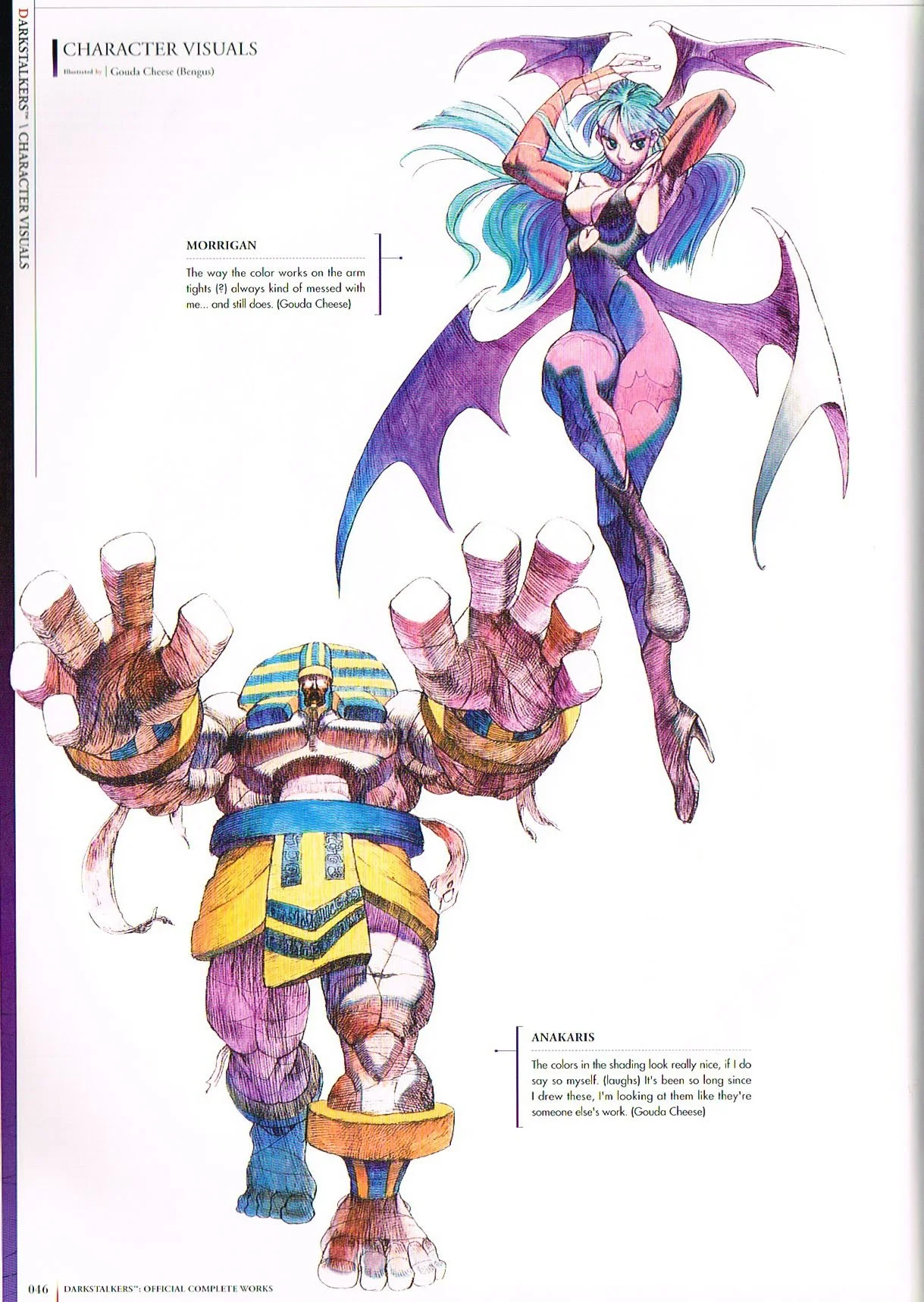 the art of darkstalkers,darkstalkers official complete works,darkstalkers art,gouda cheese bengus,darkstalkers character art,darkstalker morrigan,darkstalkers anakariss