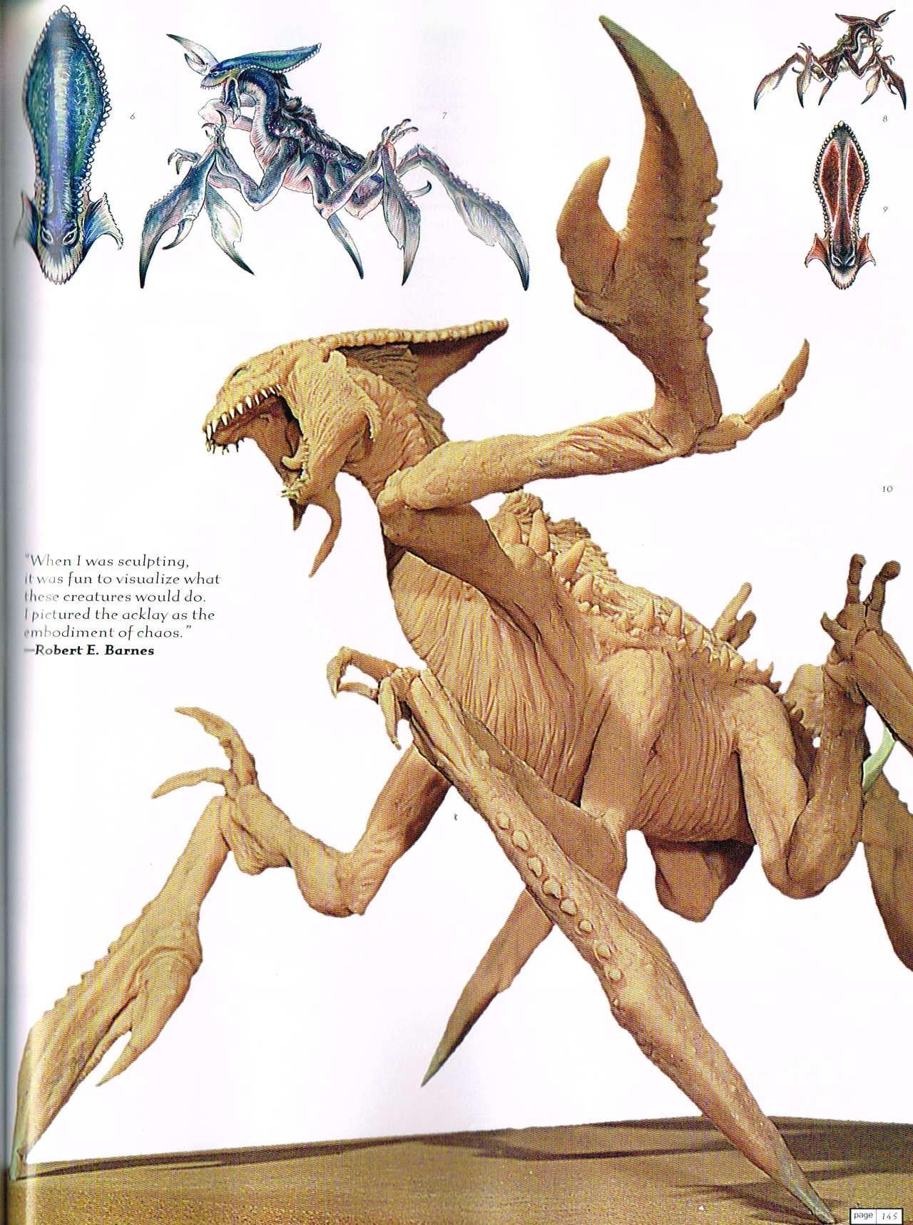 the art of starwars attack of the clones,starwars episode 2 attack of the clones,starwars concept art,robert e barnes art,acklay starwars concept art