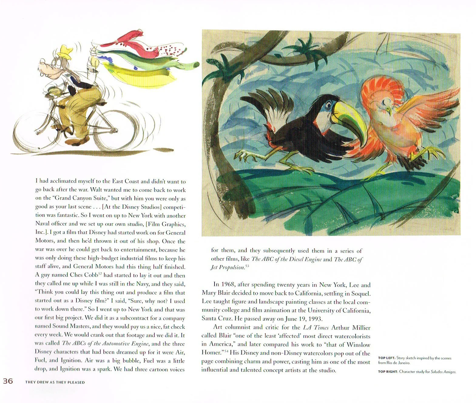 they drew as they pleased the hidden art of Disneys mid century era, the art of they drew as they pleased, they drew as they pleased Disneys art,disney art, character studies for saludos amigos lee blair,lee blair water color art