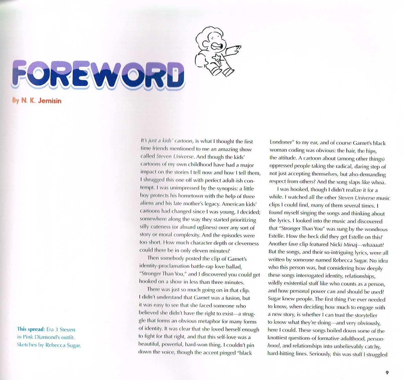 the art of steven universe,steven universe end of an era book,steven universe concept art,chris McDonnell,steven universe production art,steven universe foreword,n k Jemisin