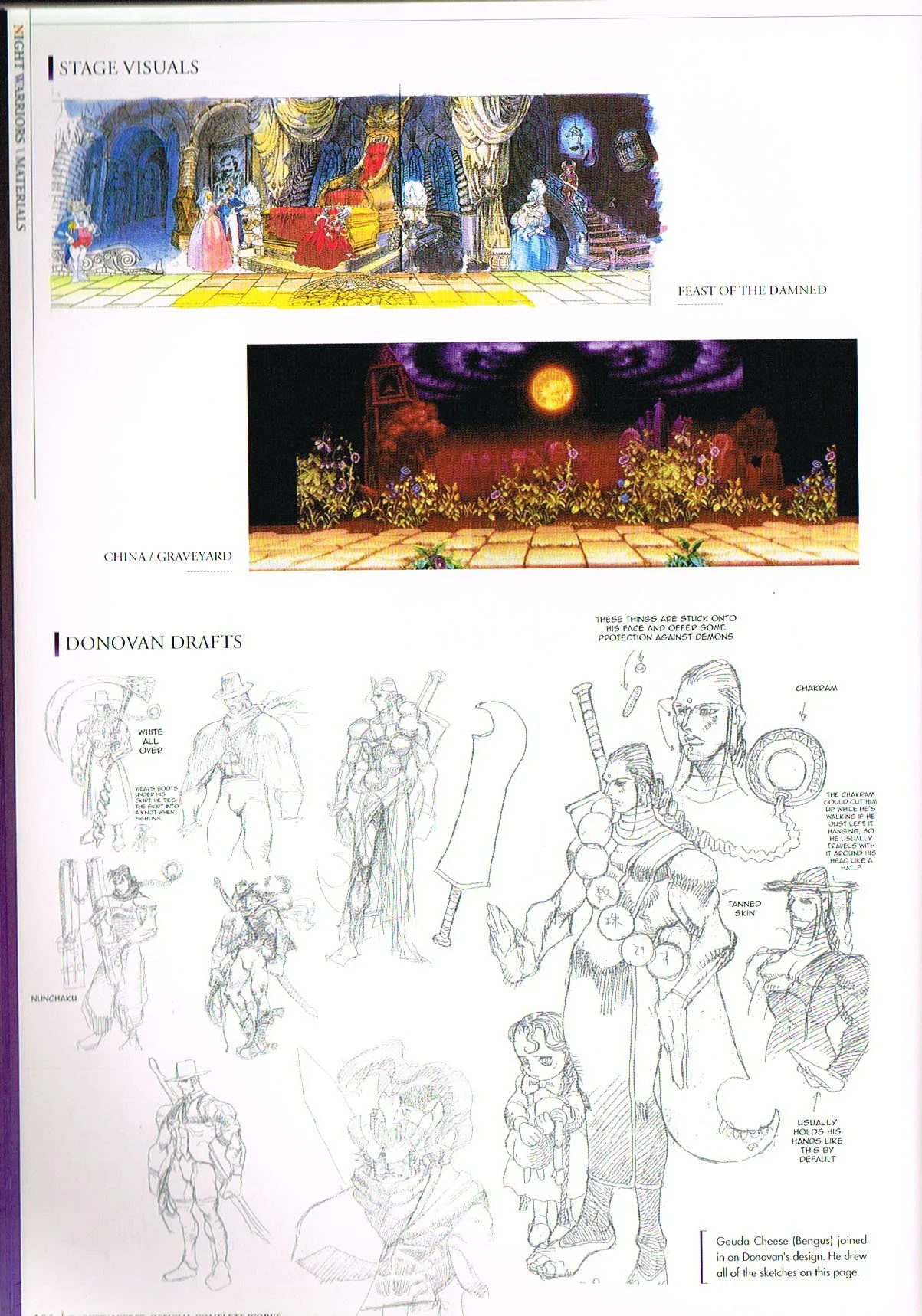darkstalkers official complete works,the art of darkstalkers,capcom art,gouda cheese bengus art