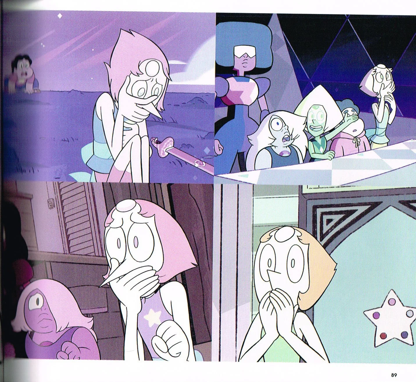 the art of steven universe,steven universe end of an era,rebecca sugar,pearl covering her mouth stills
