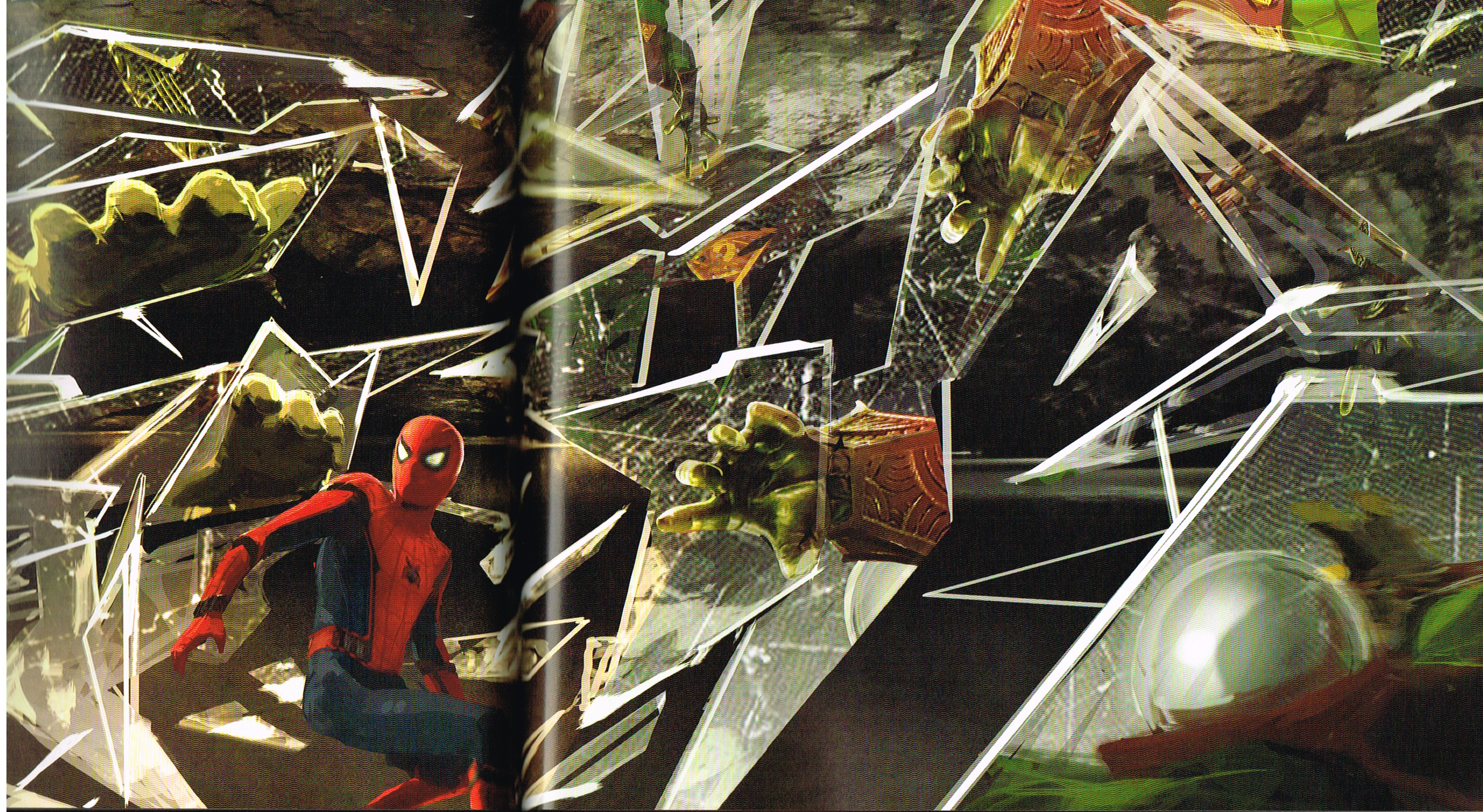 the art of Spiderman far from home, marvels Spiderman far from home art book,spiderman far from home concept art,spiderman production art,tani kunitake spiderman art,tani kunitake art