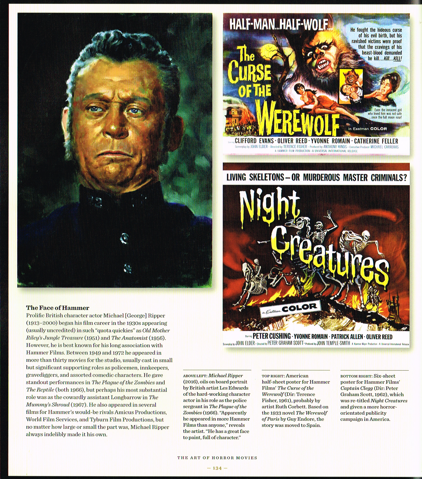 the art of horror movies an illustrated history,the art of horror movies,horror movie poster art,horror movies art,michael ripper art les edwards,curse of the werewolf 1961 poster ruth corbett