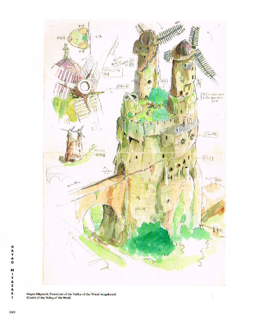 the art of hayao miyazaki,hayao miyazaki art,nausicaa art,castke of the valley of the wind imageboard,nausicaa concept art