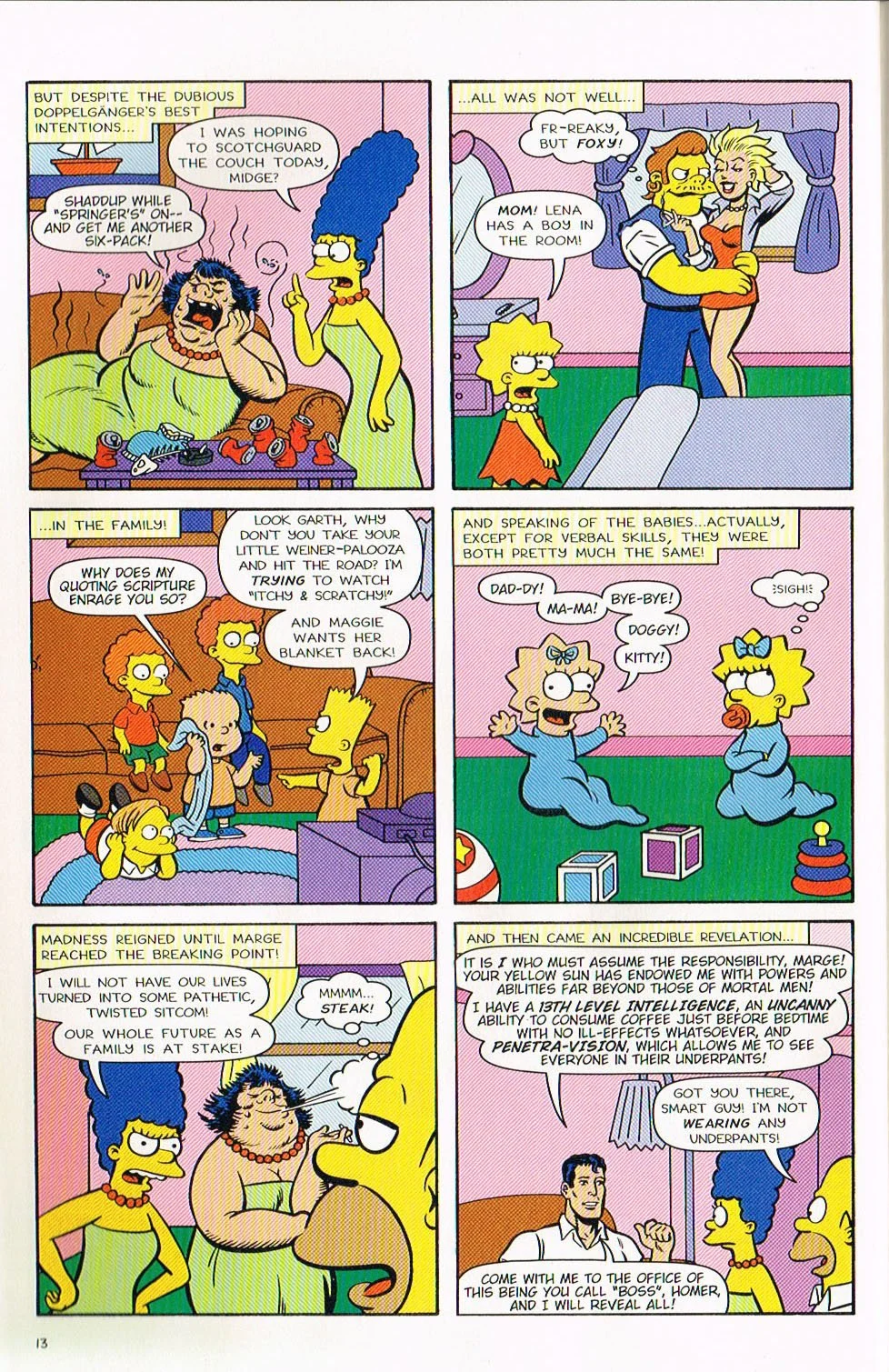 simpsons tree house of horror comic,Catastrophe in Substitute Springfields simpsons comic,simpsons comic 7,bart simpsons comic,tree house of horror art,tree house of horror,mark hamill,bill morrison,jason ho,mike rote,art ueve,karen bates