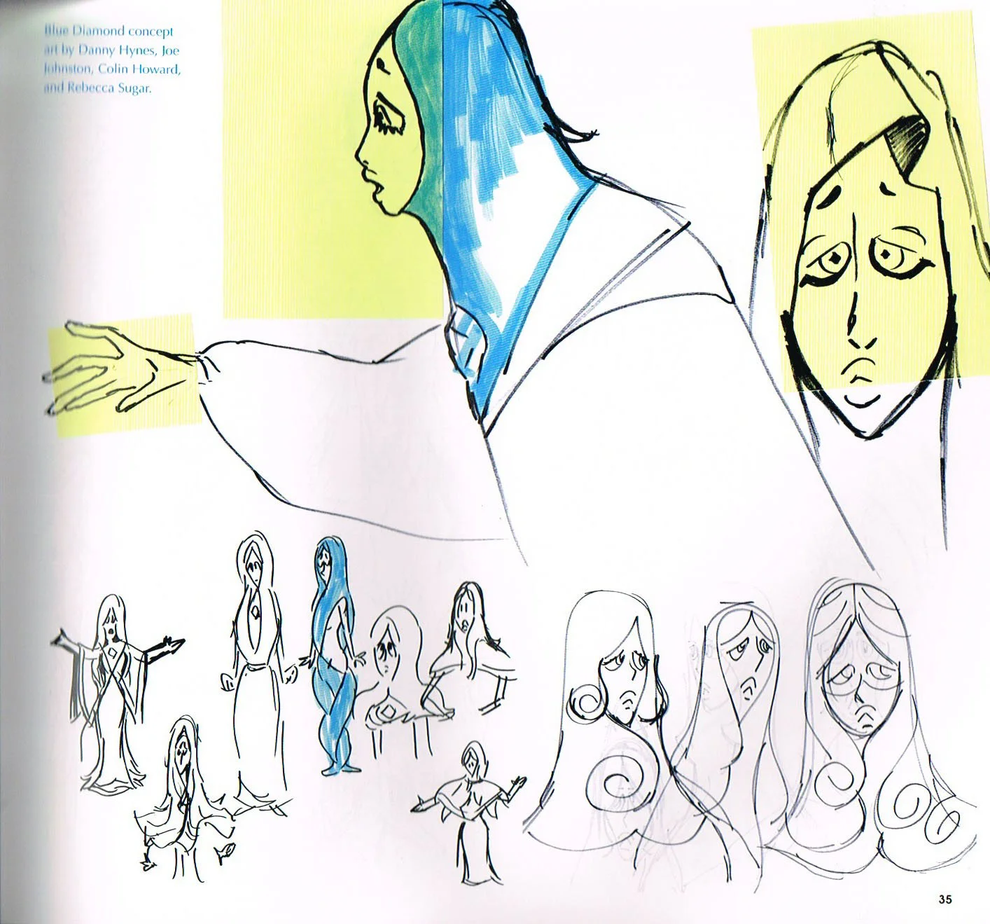 the art of steven universe,steven universe end of an era art book,steven universe concept art,rebecca sugar,blue diamond concept art,danny hynes,joe johnson,colin howard,rebecca sugar